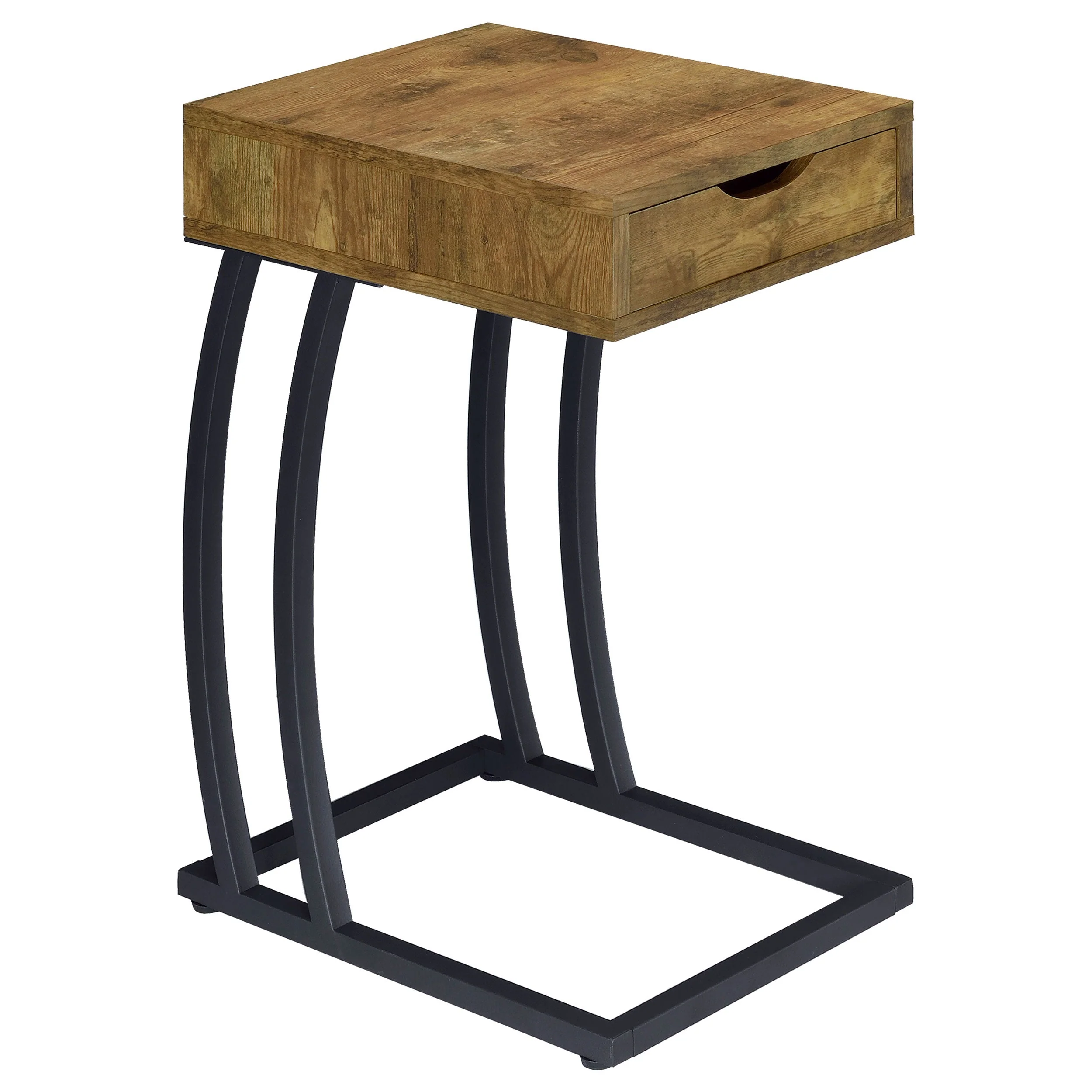 Troy 1-drawer C-Shaped Side Table Power Outlet - Image 3