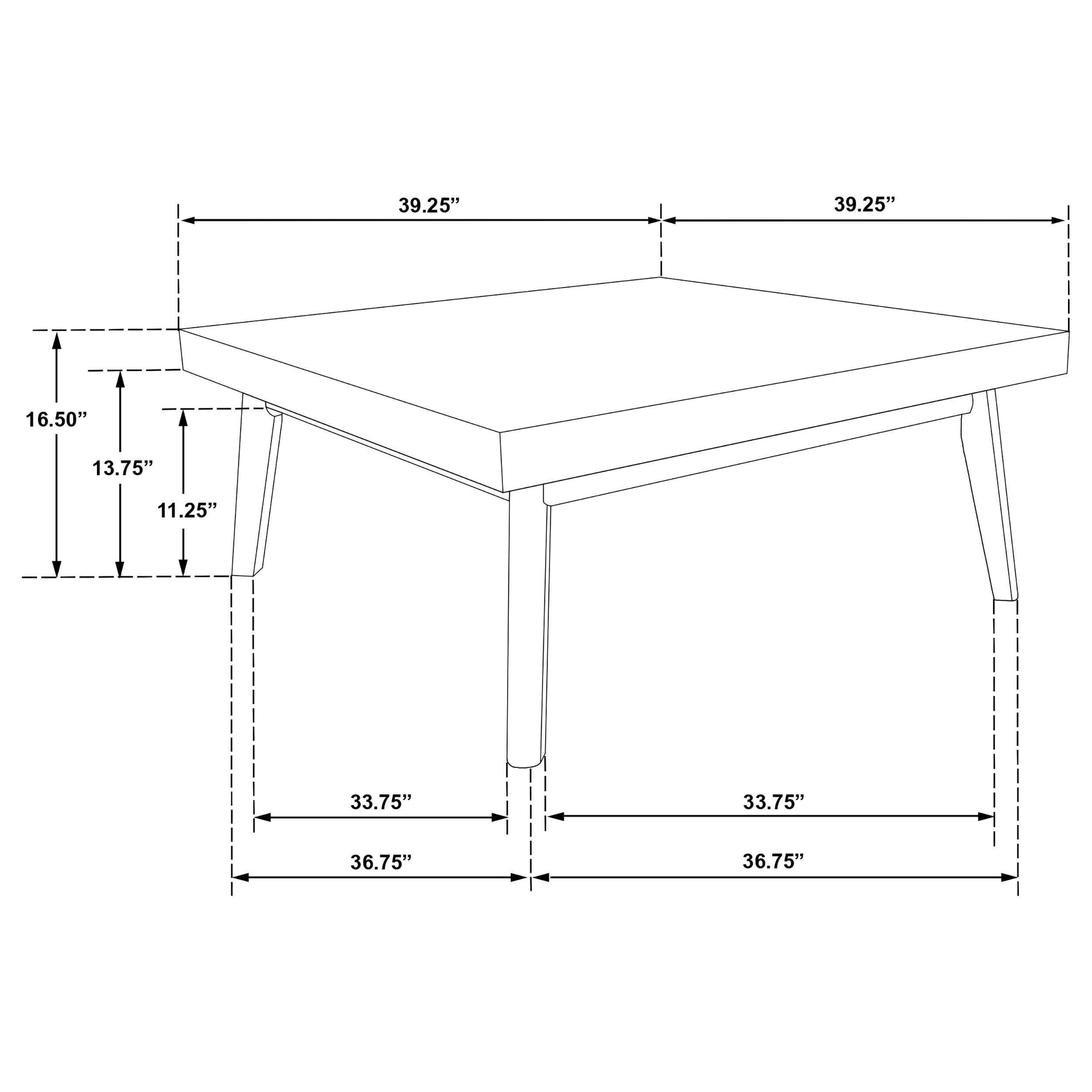 Westerly Square Wood Coffee Table Walnut Brown - Image 8