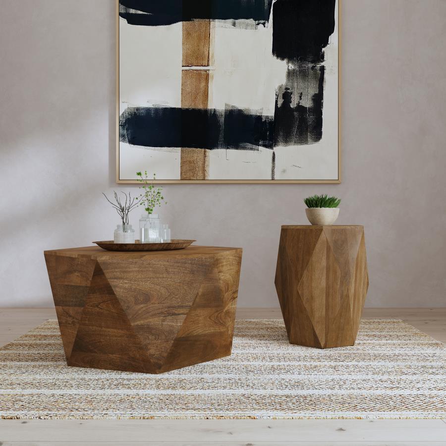 Zalika Solid Wood Coffee and End Table Set Natural - Image 2
