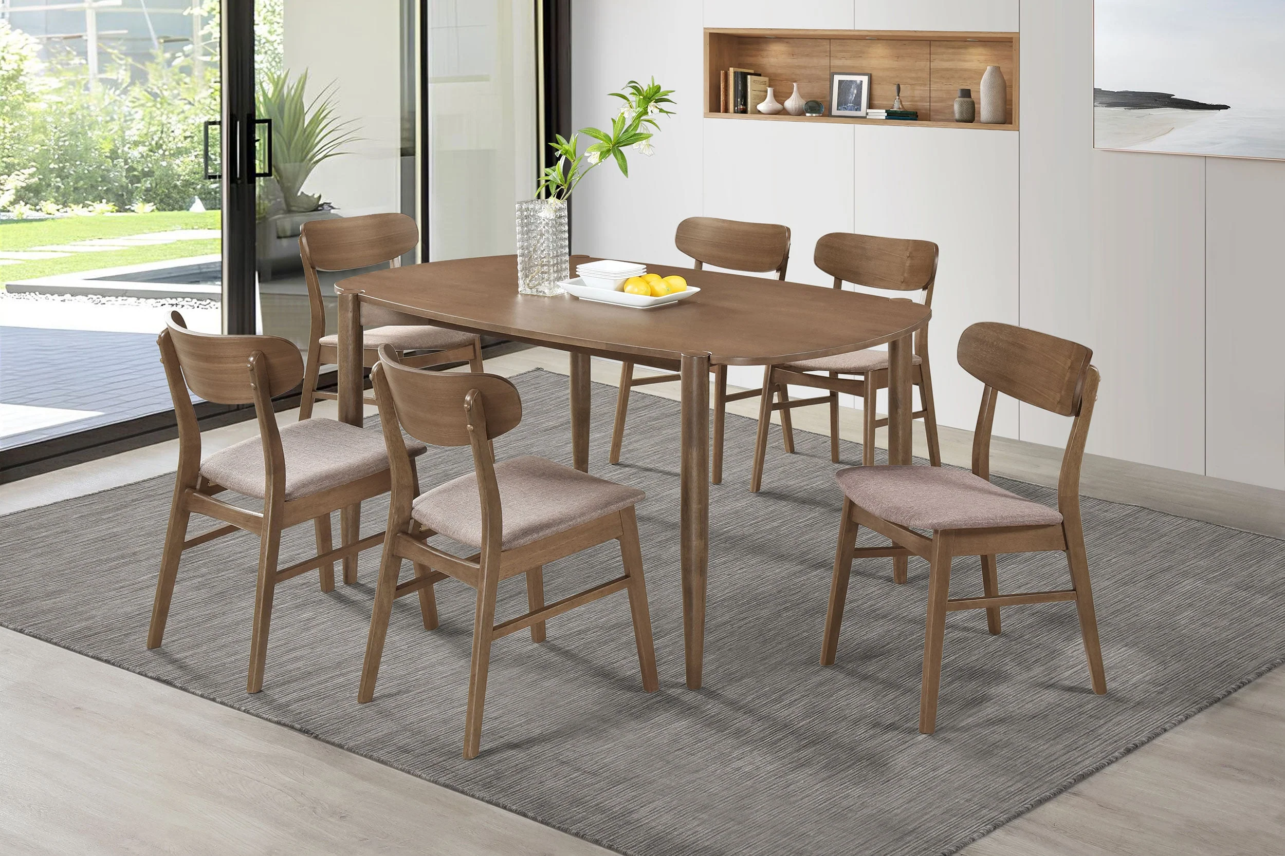 Dortch Oval Solid Wood Dining Set Walnut - Image 4