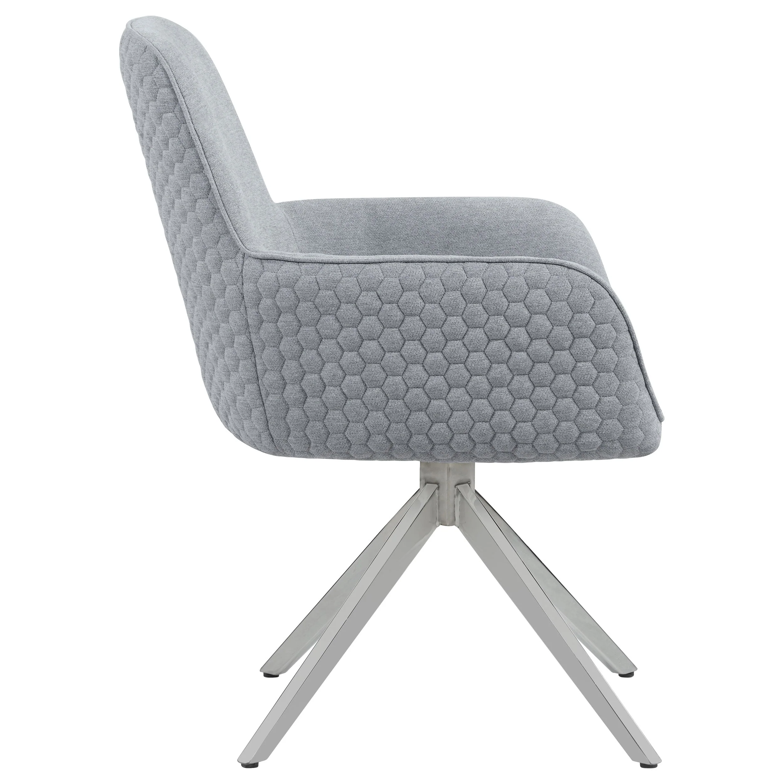 Abby Fabric Upholstered Swivel Dining Arm Chair Light Grey - Image 10
