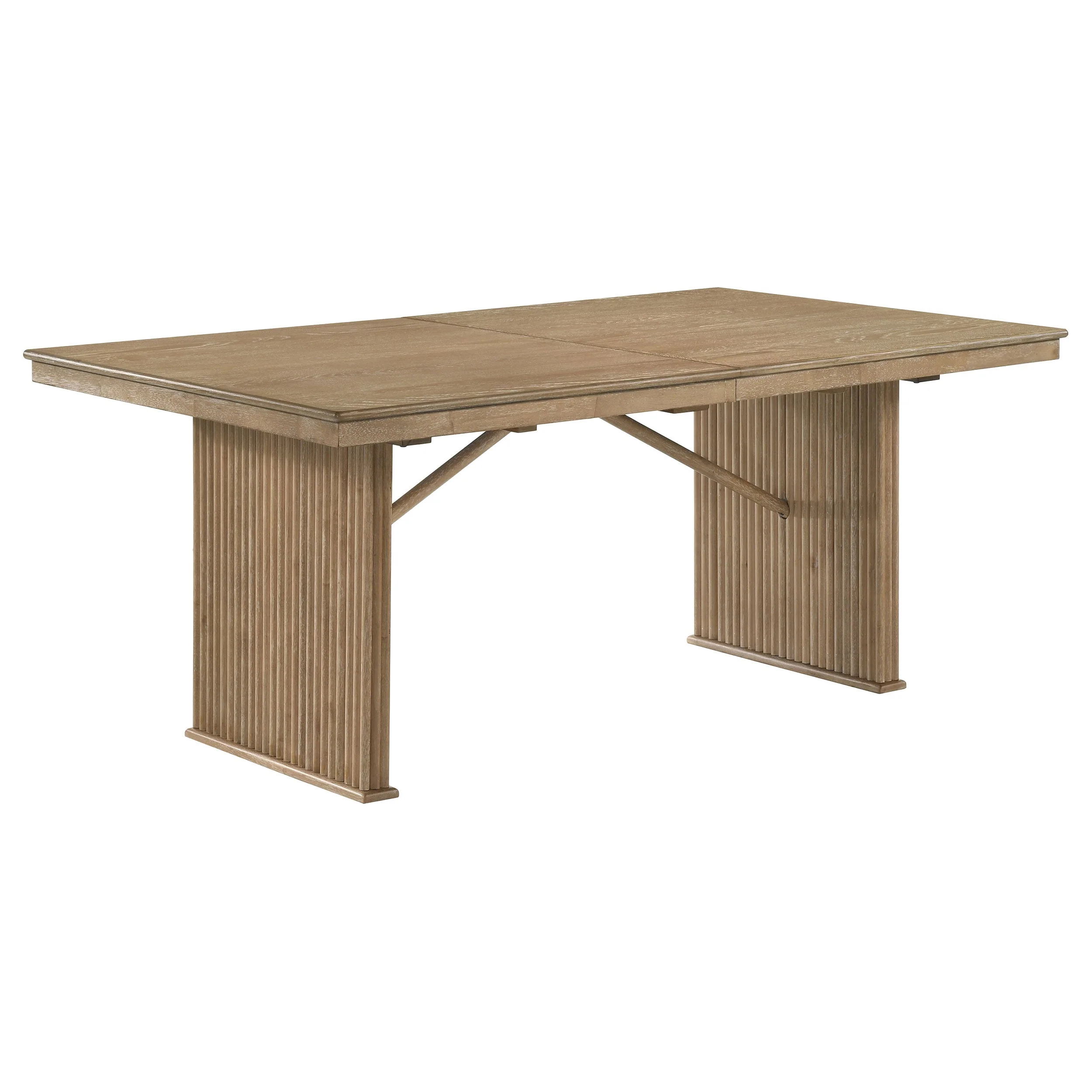 Adina 89-inch Extension Dining Table Distressed Light Brown - Image 4