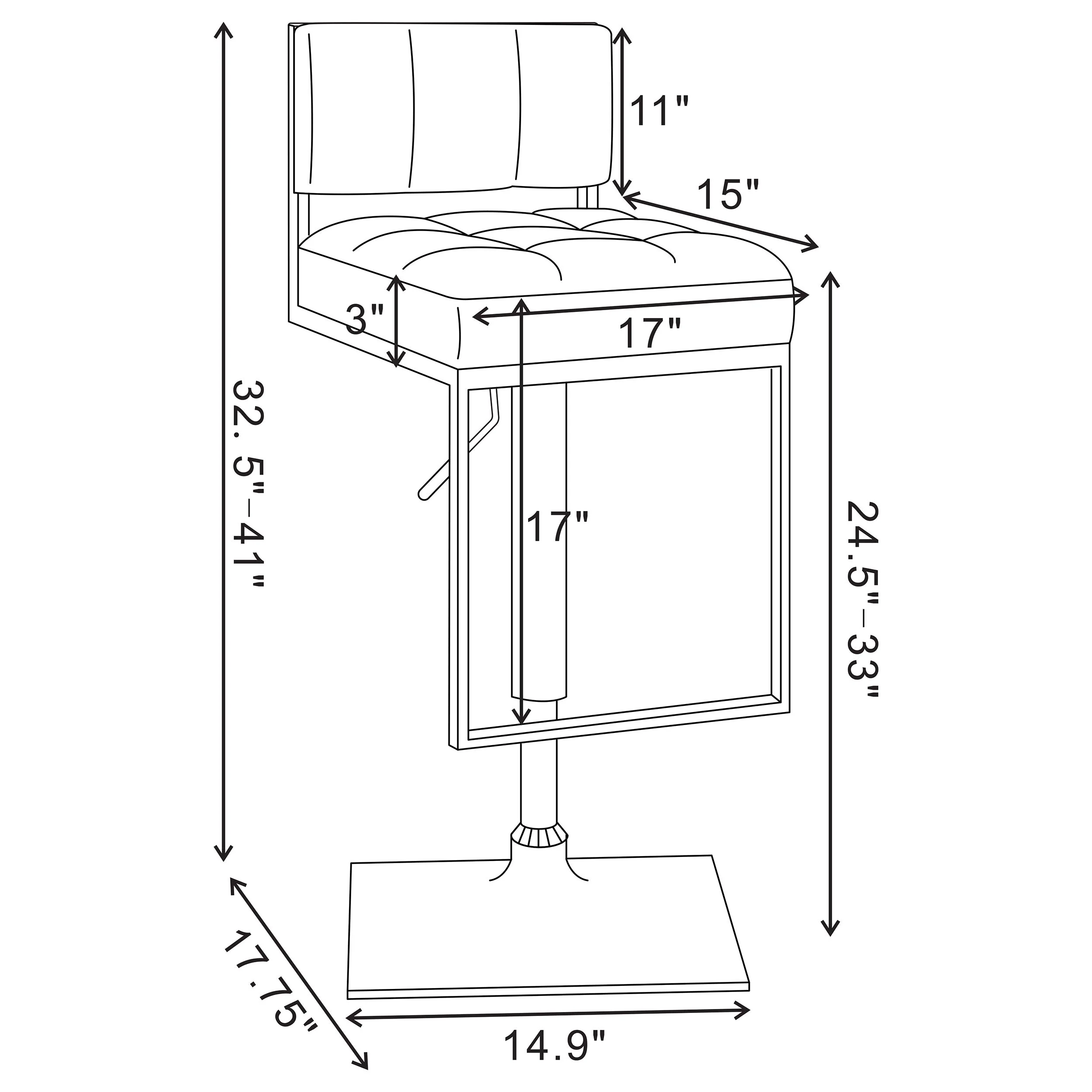 Alameda Adjustable Bar Stool - Image 34