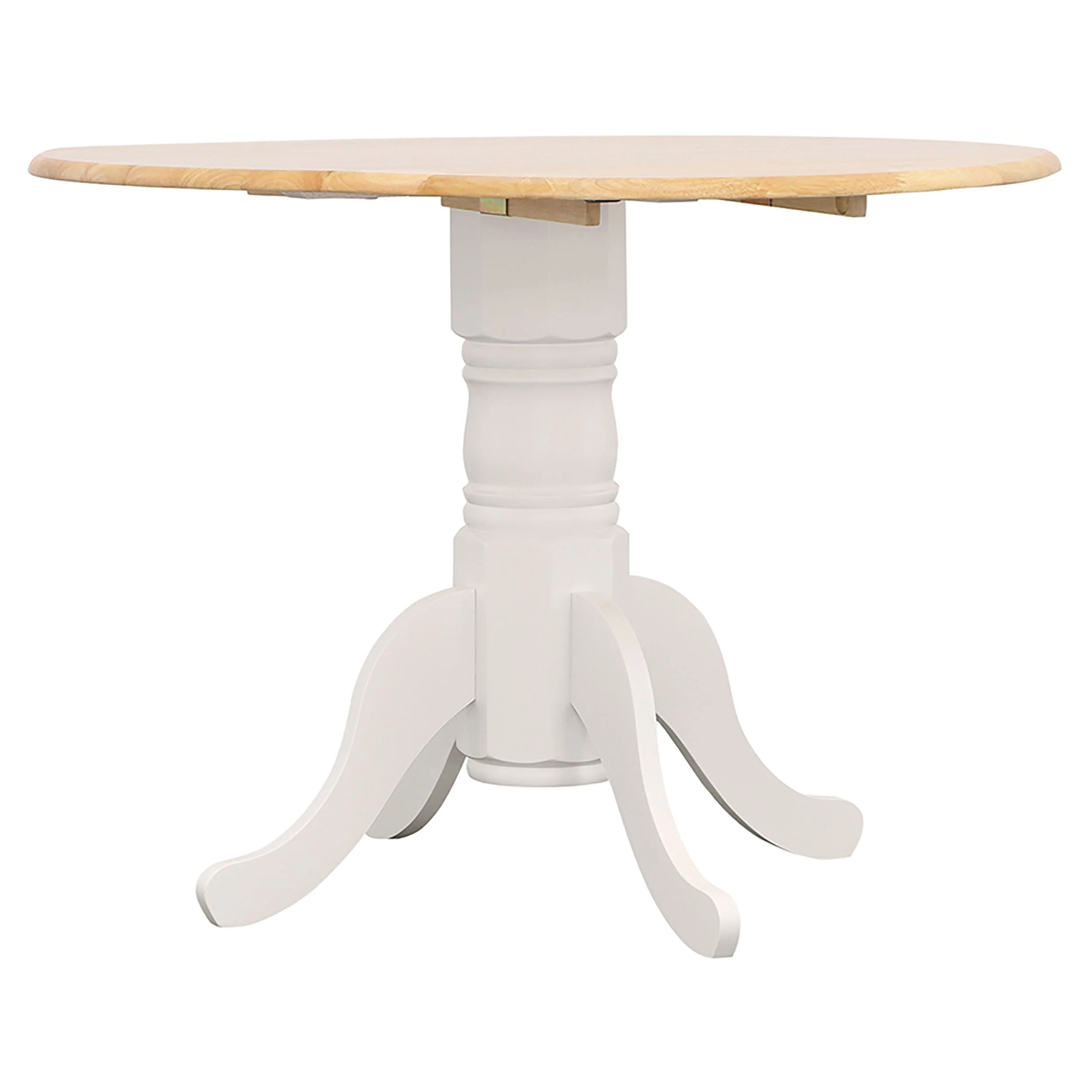 Allison Round 40-inch Drop Leaf Extension Dining Table White - Image 2