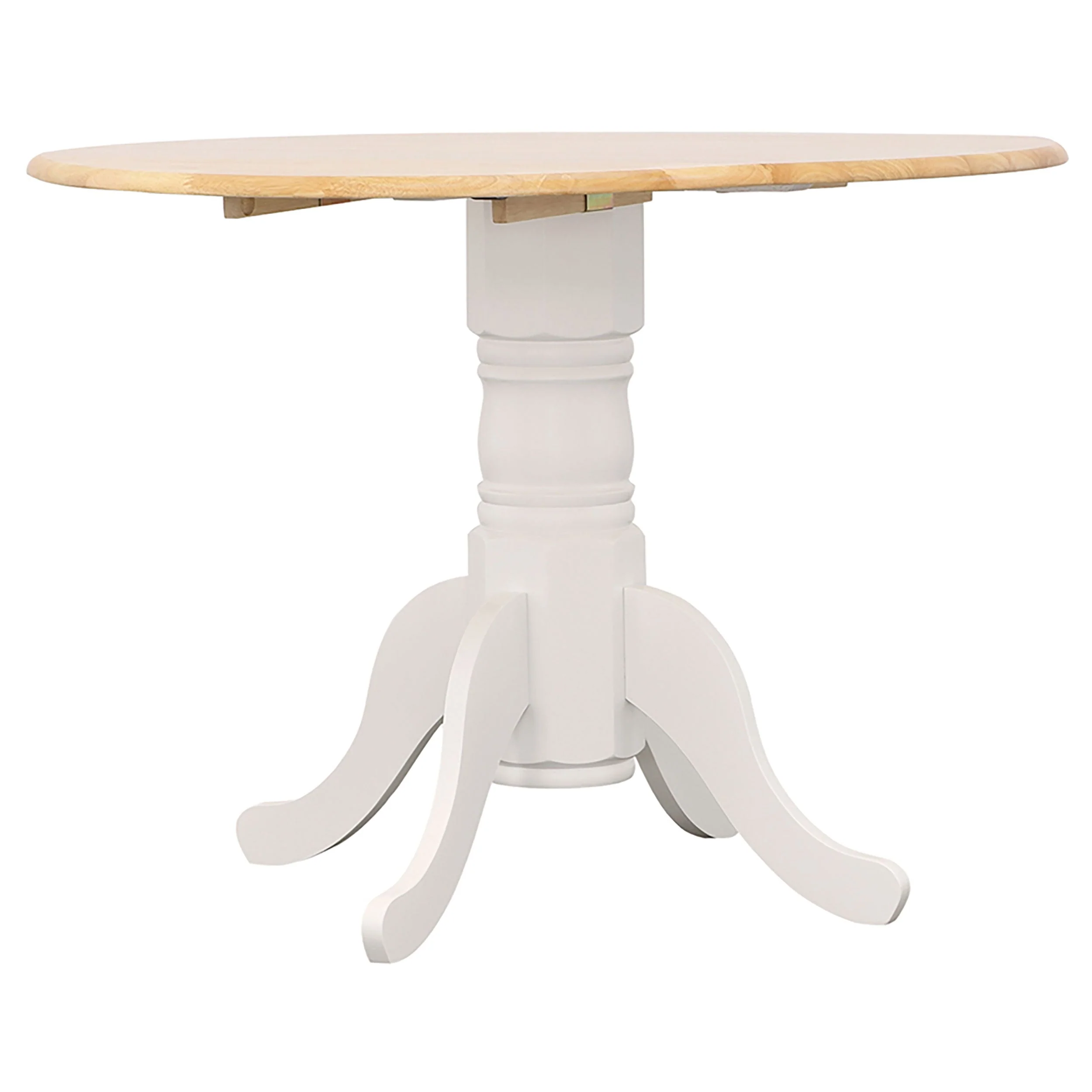 Allison Round 40-inch Drop Leaf Extension Dining Table White - Image 7