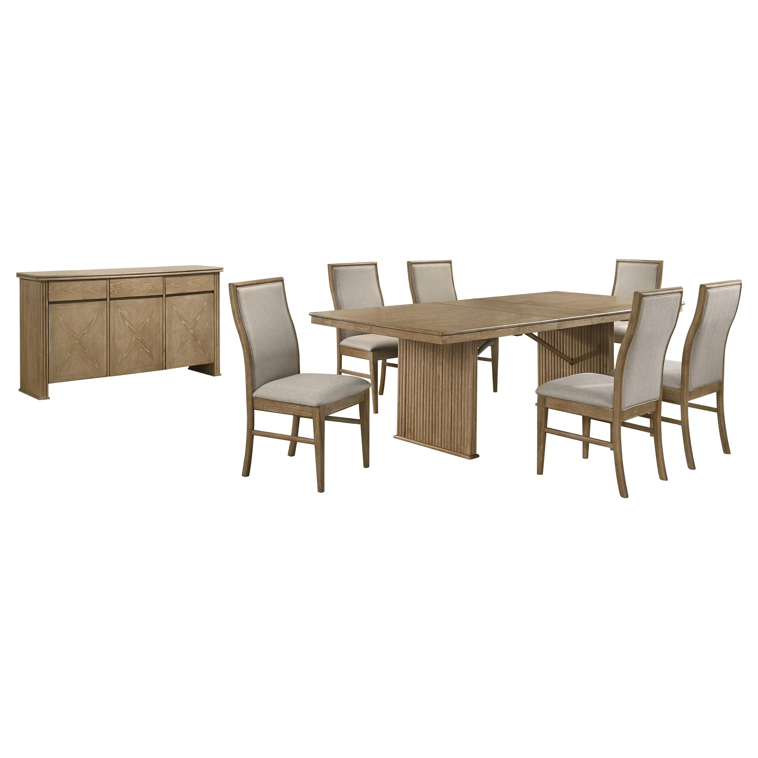 Adina Extension Dining Set Distressed Light Brown - Image 10