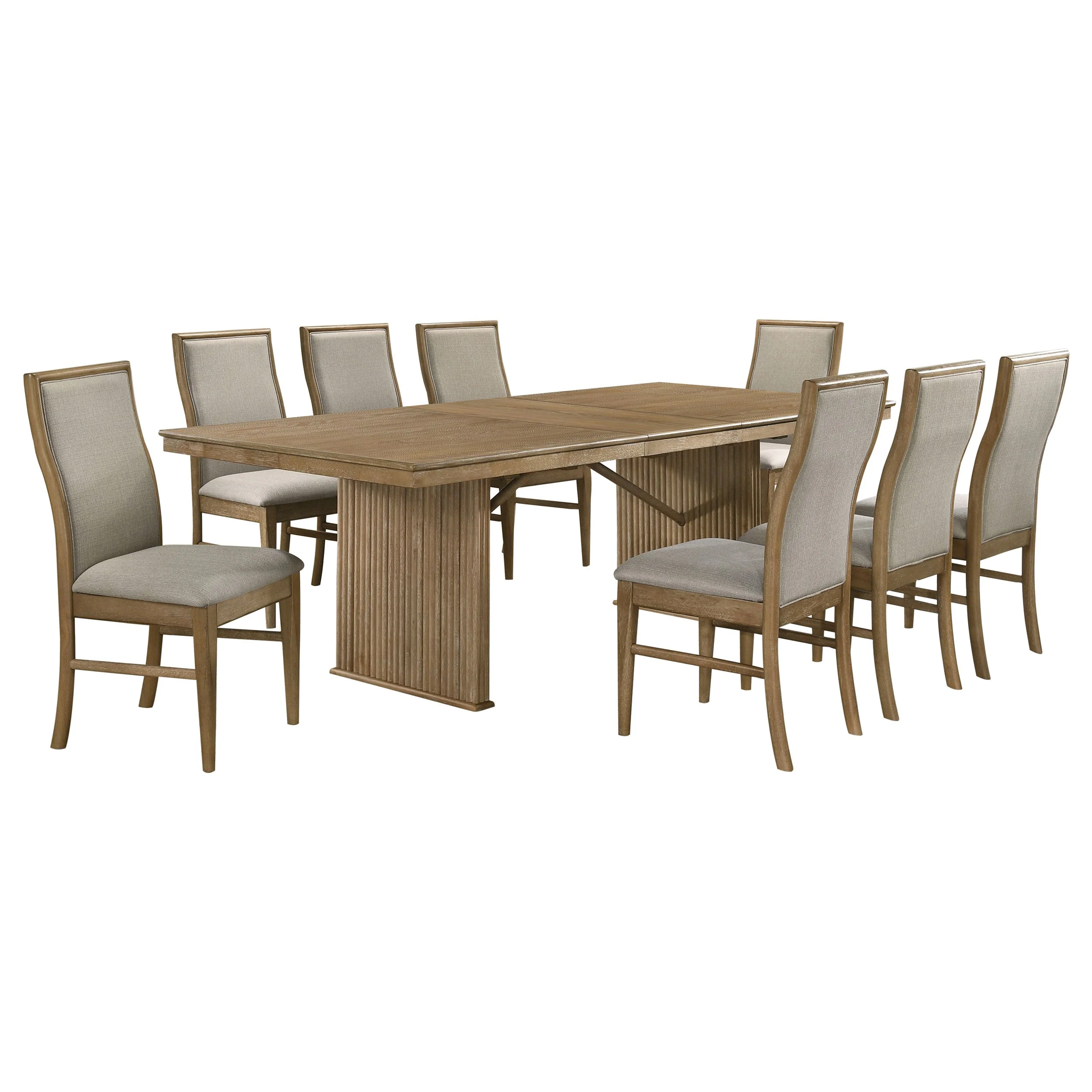 Adina Extension Dining Set Distressed Light Brown - Image 11