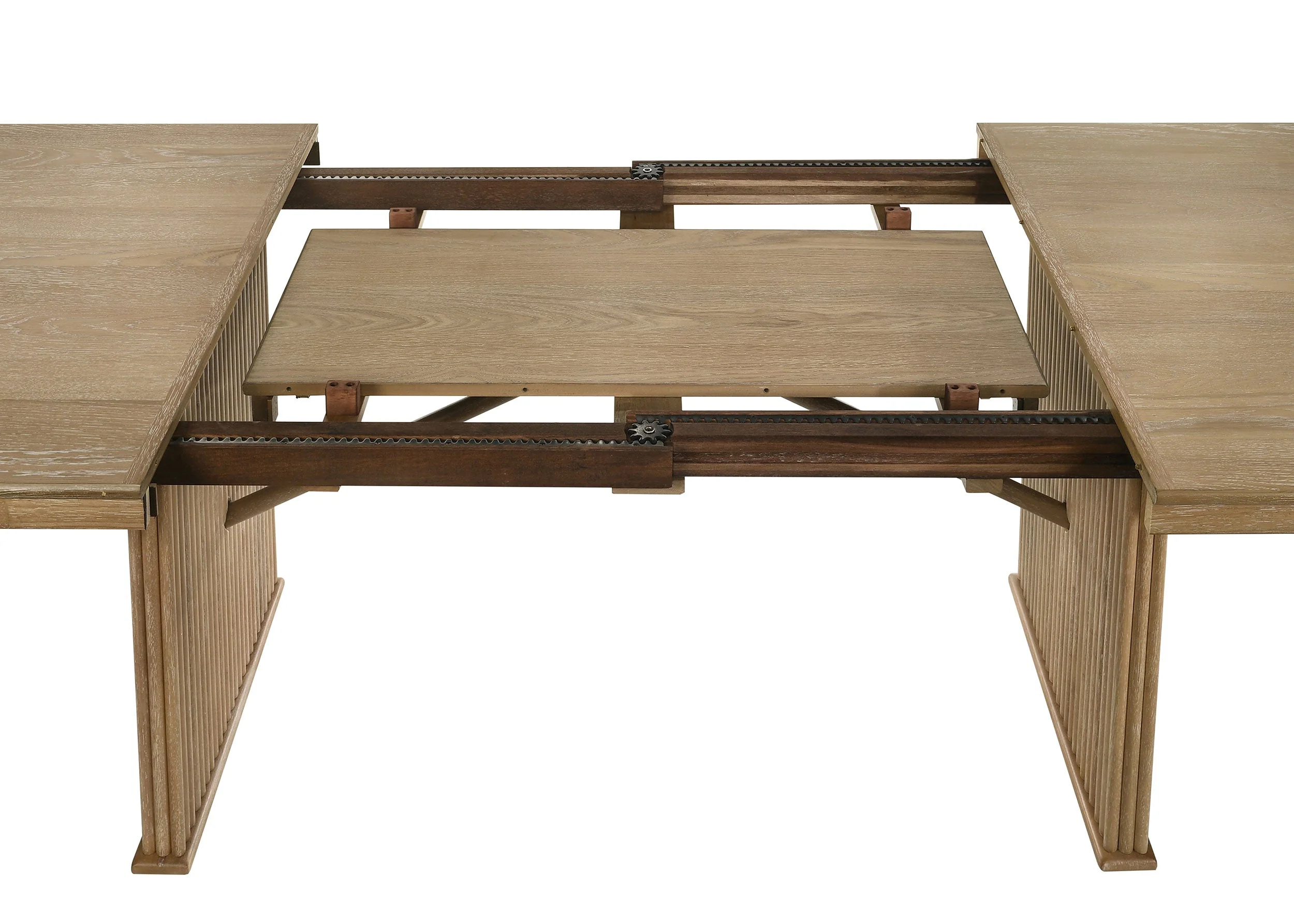 Adina Extension Dining Set Distressed Light Brown - Image 47