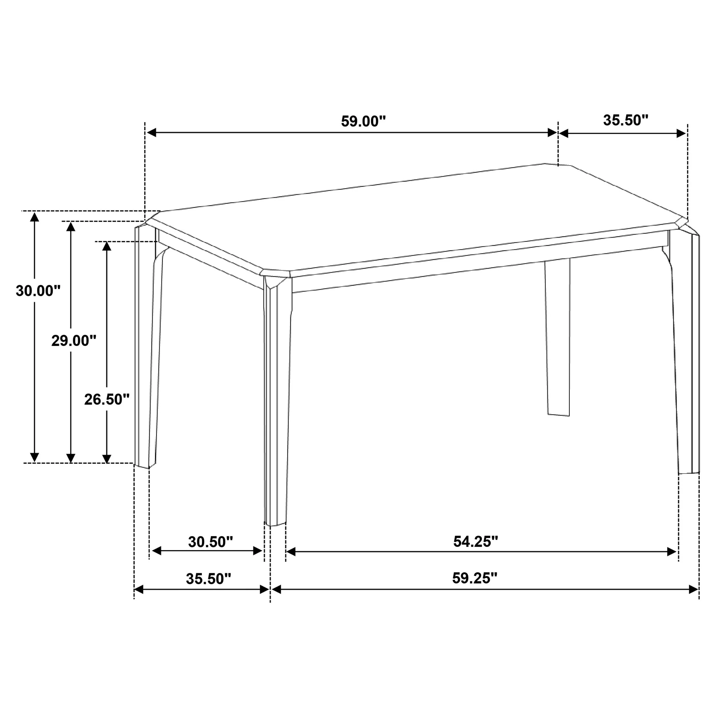 Almonte 59-inch Rectangular Wood Dining Table Dark Brown - Image 9