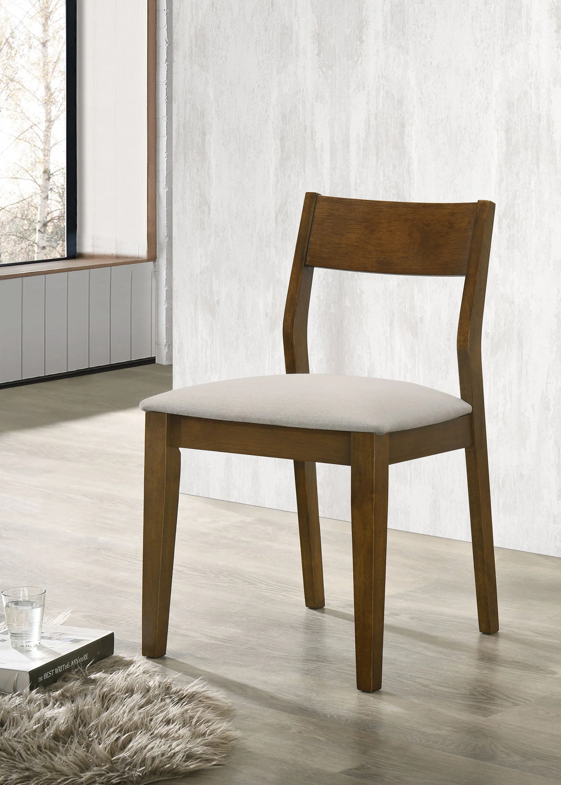 Almonte Dining Chair Upholstered Seat Dark Brown (Set of 2) - Image 3