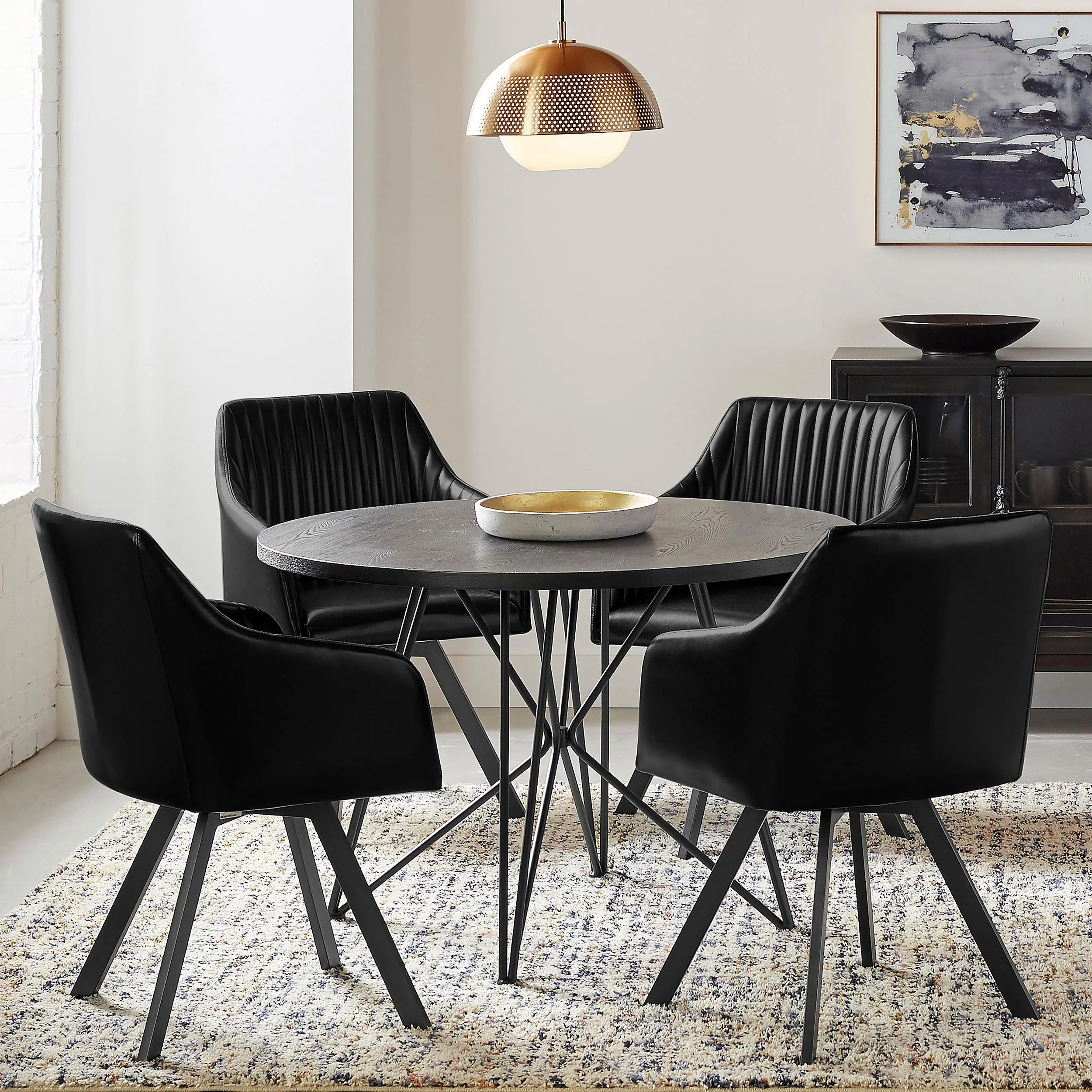 Arika Velvet Upholstered Swivel Dining Arm Chair - Image 16