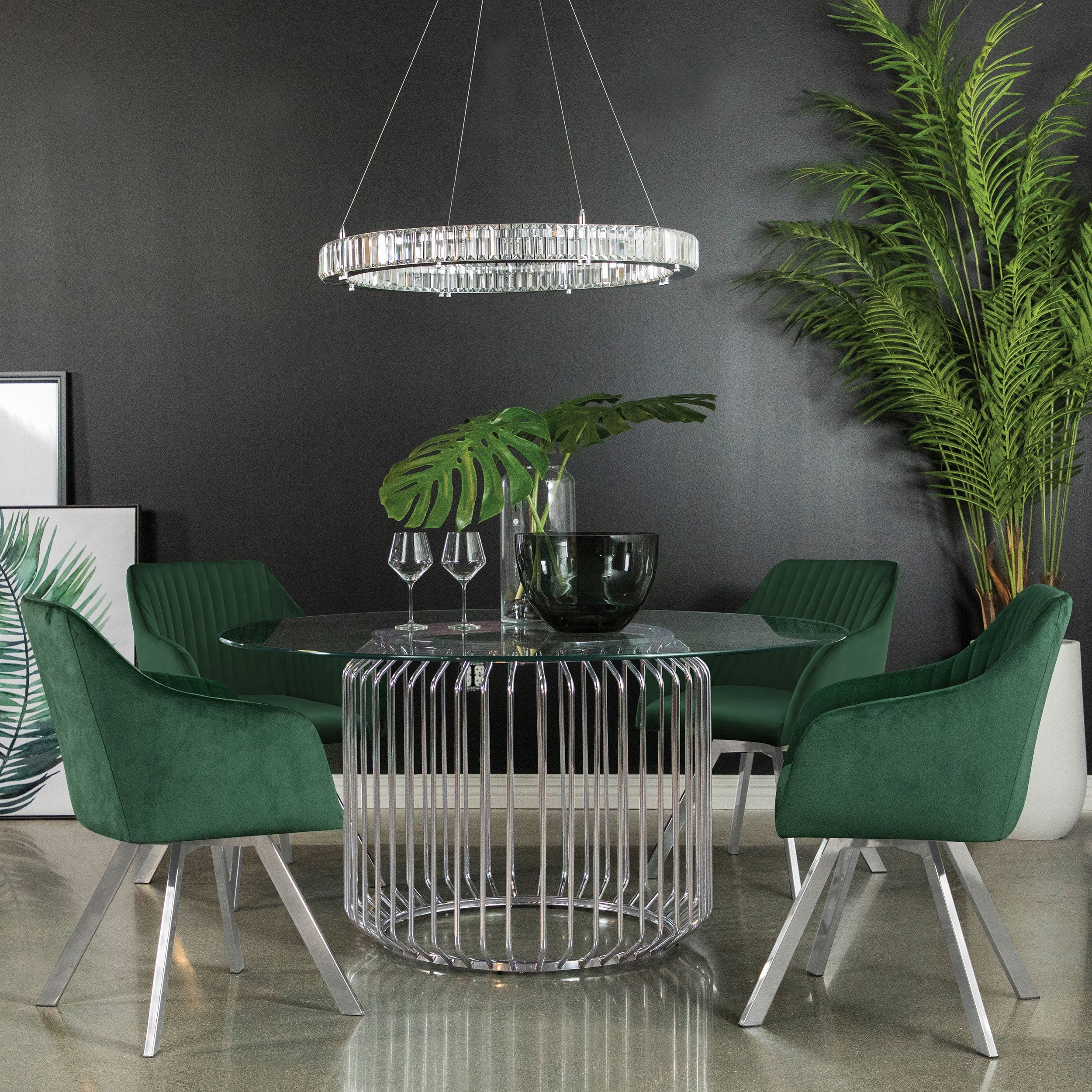 Arika Velvet Upholstered Swivel Dining Arm Chair - Image 19
