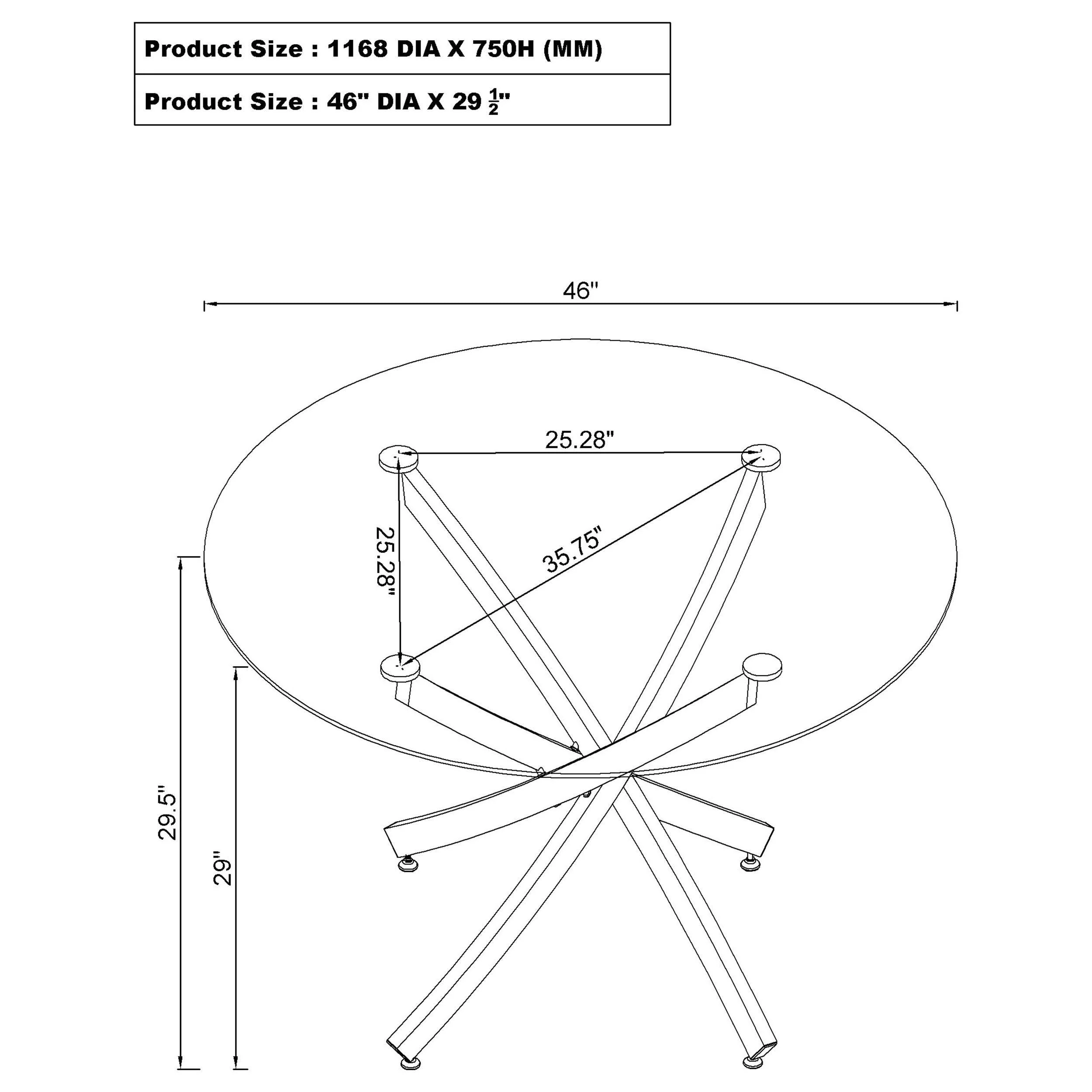 Beckham Round 46-inch Glass Top Dining Table - Image 10