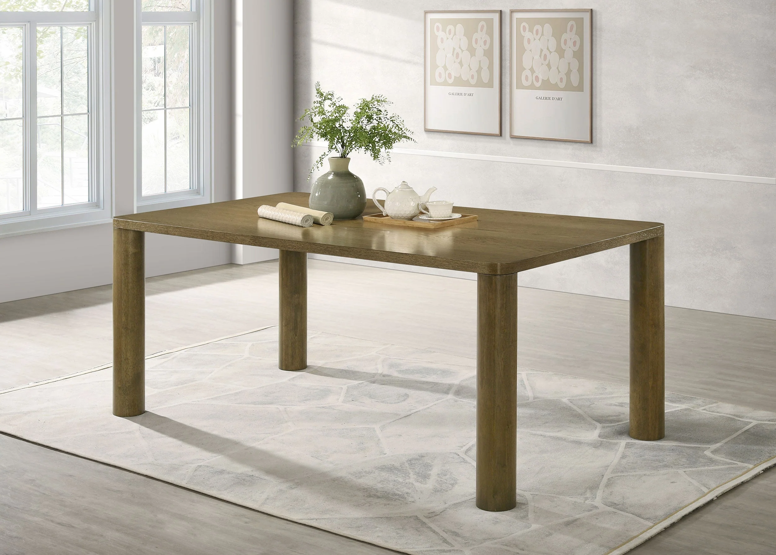 Castlewood 71-inch Rectangular Wood Dining Table Brown Oak - Image 3