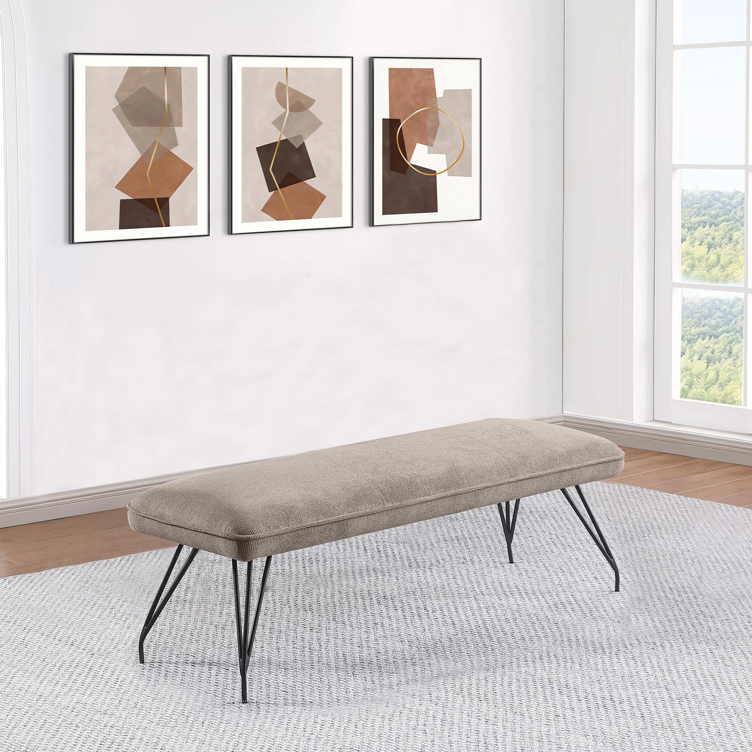 Dodson Fabric Upholstered Dining Bench - Image 6
