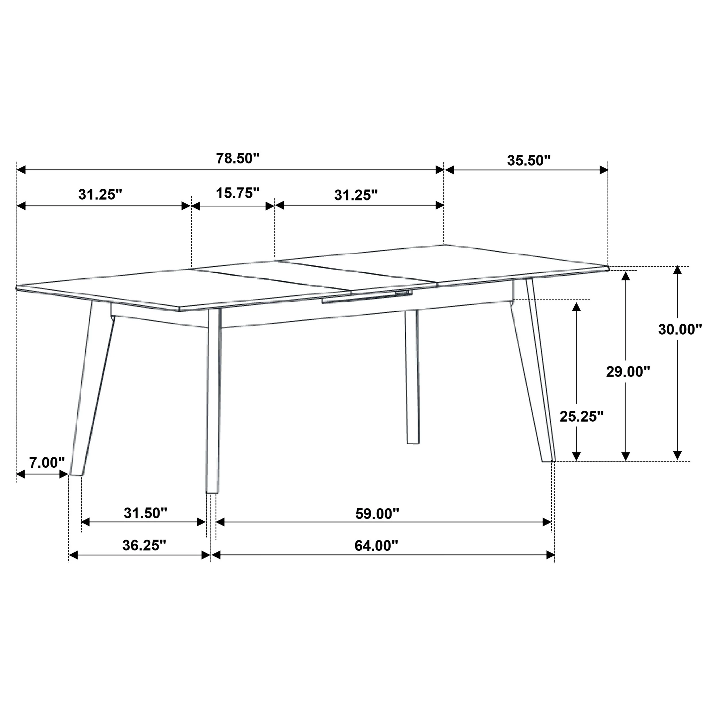 Crestmont 78-inch Extension Dining Table Black Faux Marble - Image 12