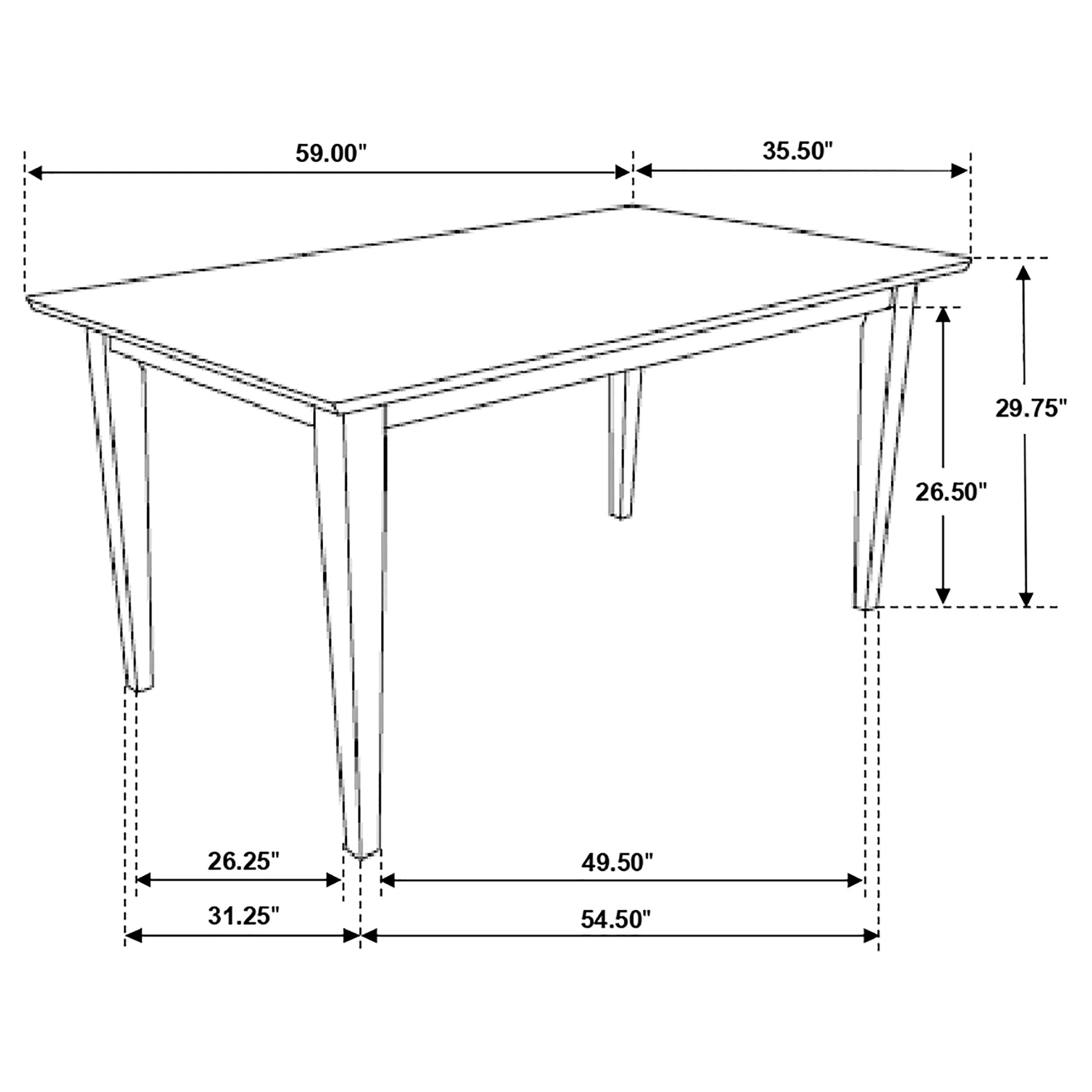 Gabriel 5-piece Rectangular 59-inch Dining Set Cappuccino - Image 12