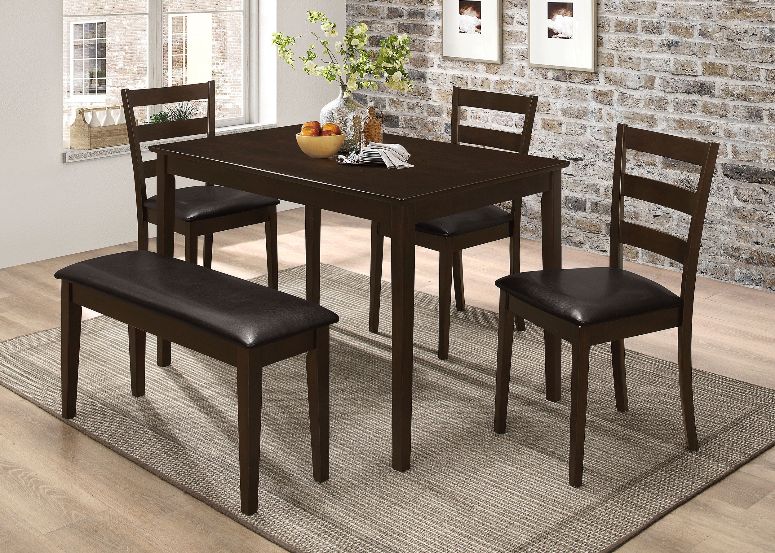 Guillen 5-piece Rectangular Dining Table Set Cappuccino - Image 2