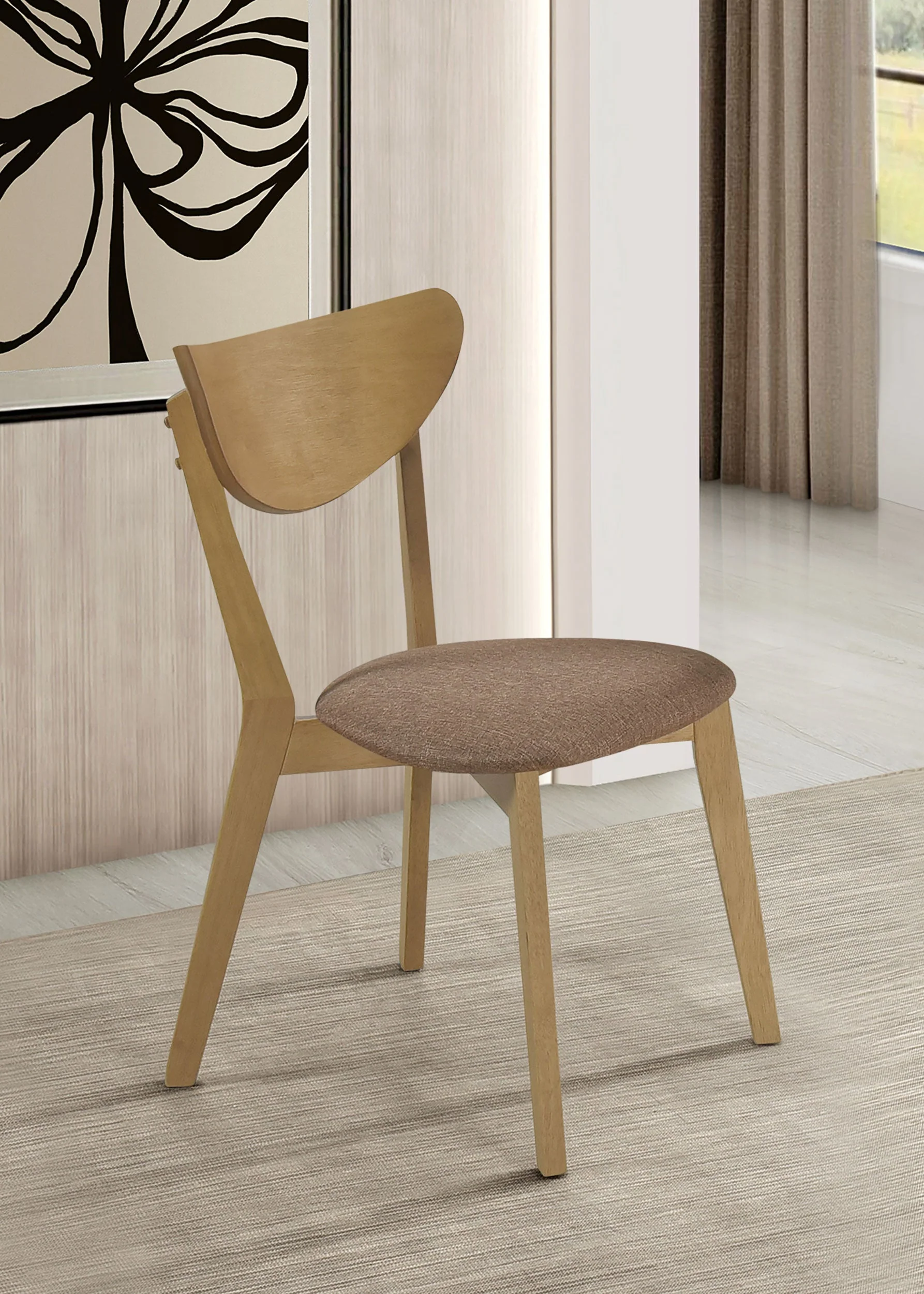 Elowen Wood Dining Side Chair Light Walnut (Set of 2) - Image 3