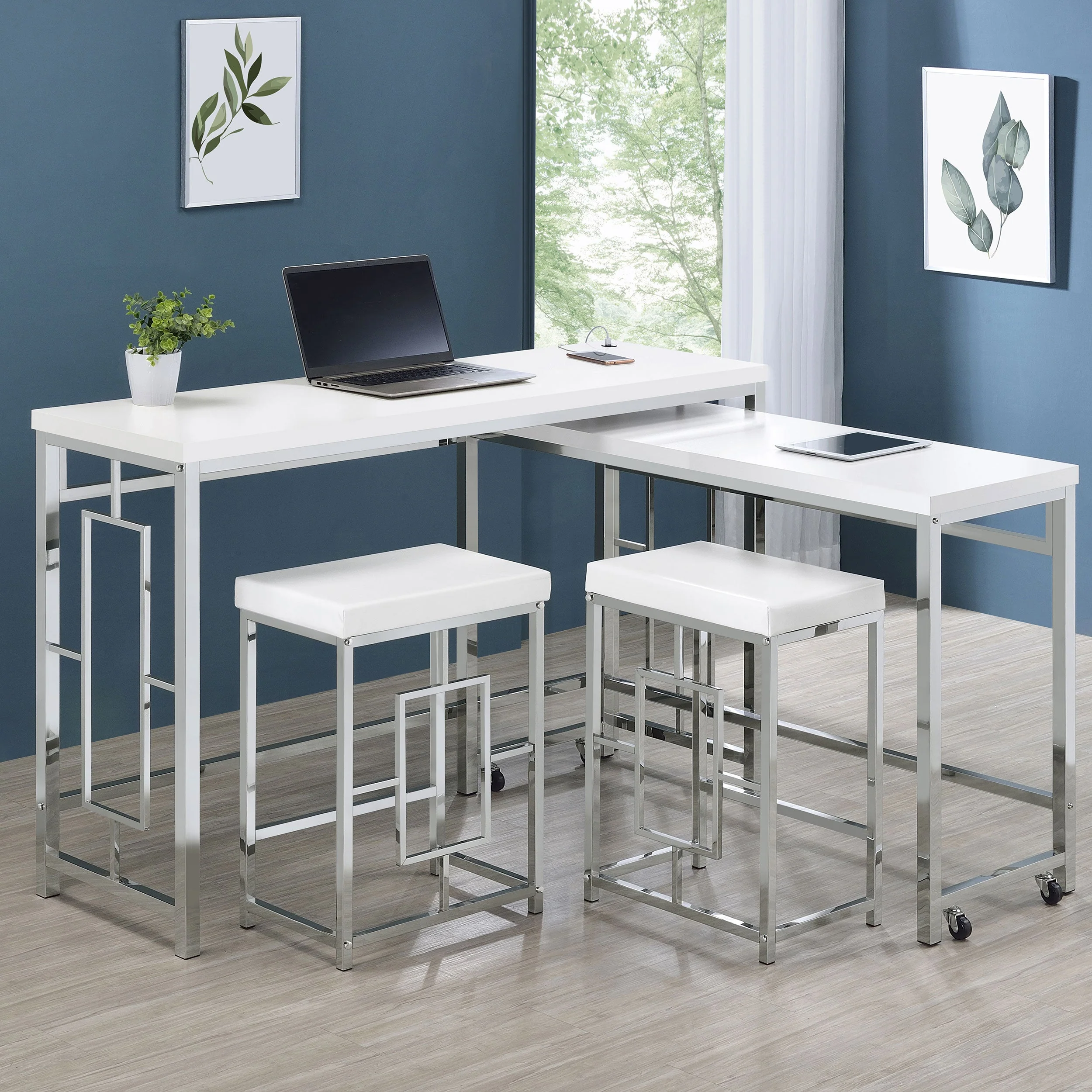 Jackson 4-piece Multipurpose Counter Height Table Set White - Image 4