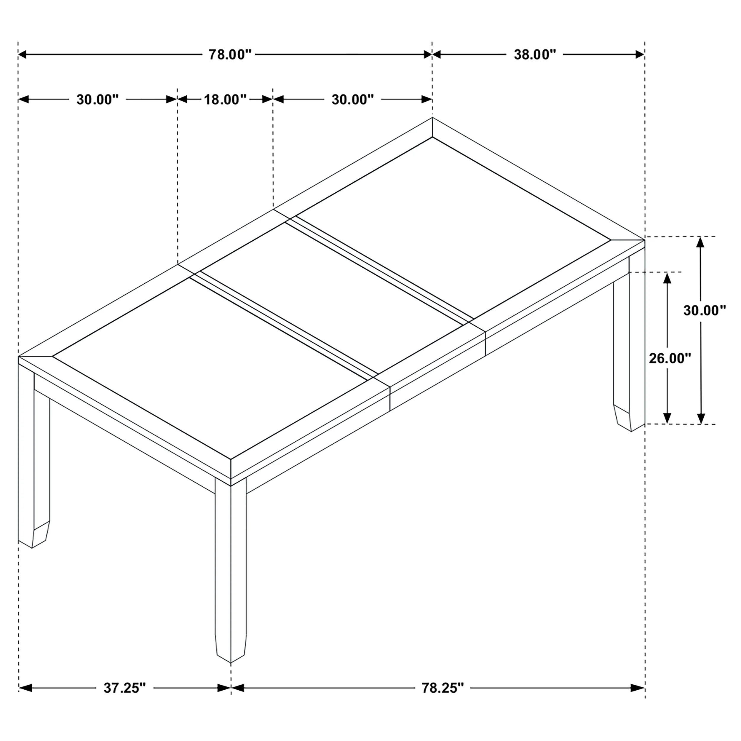 Elodie Rectangular 78-inch Extension Leaf Dining Table Black - Image 9