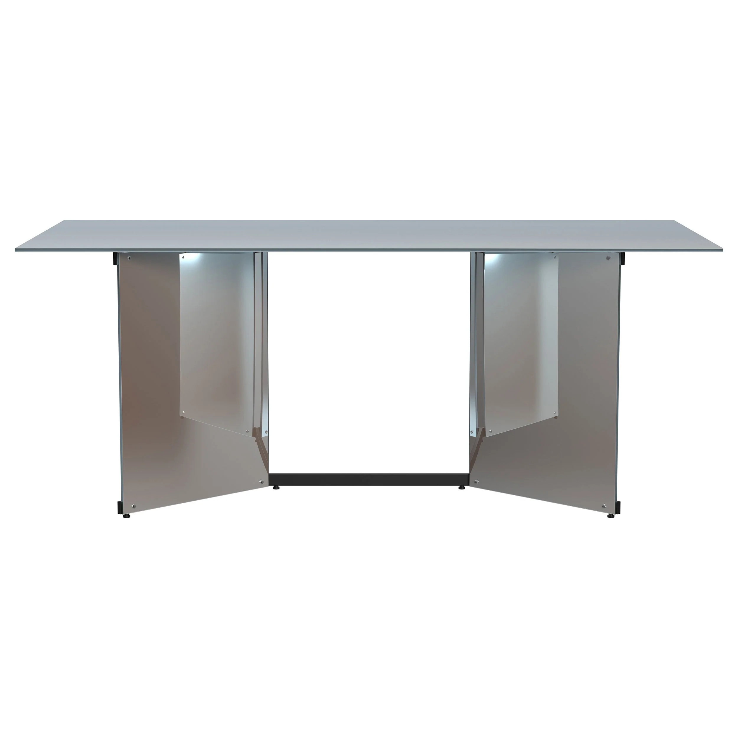 Emery 76-inch Rectangular Mirrored Dining Table Silver - Image 4