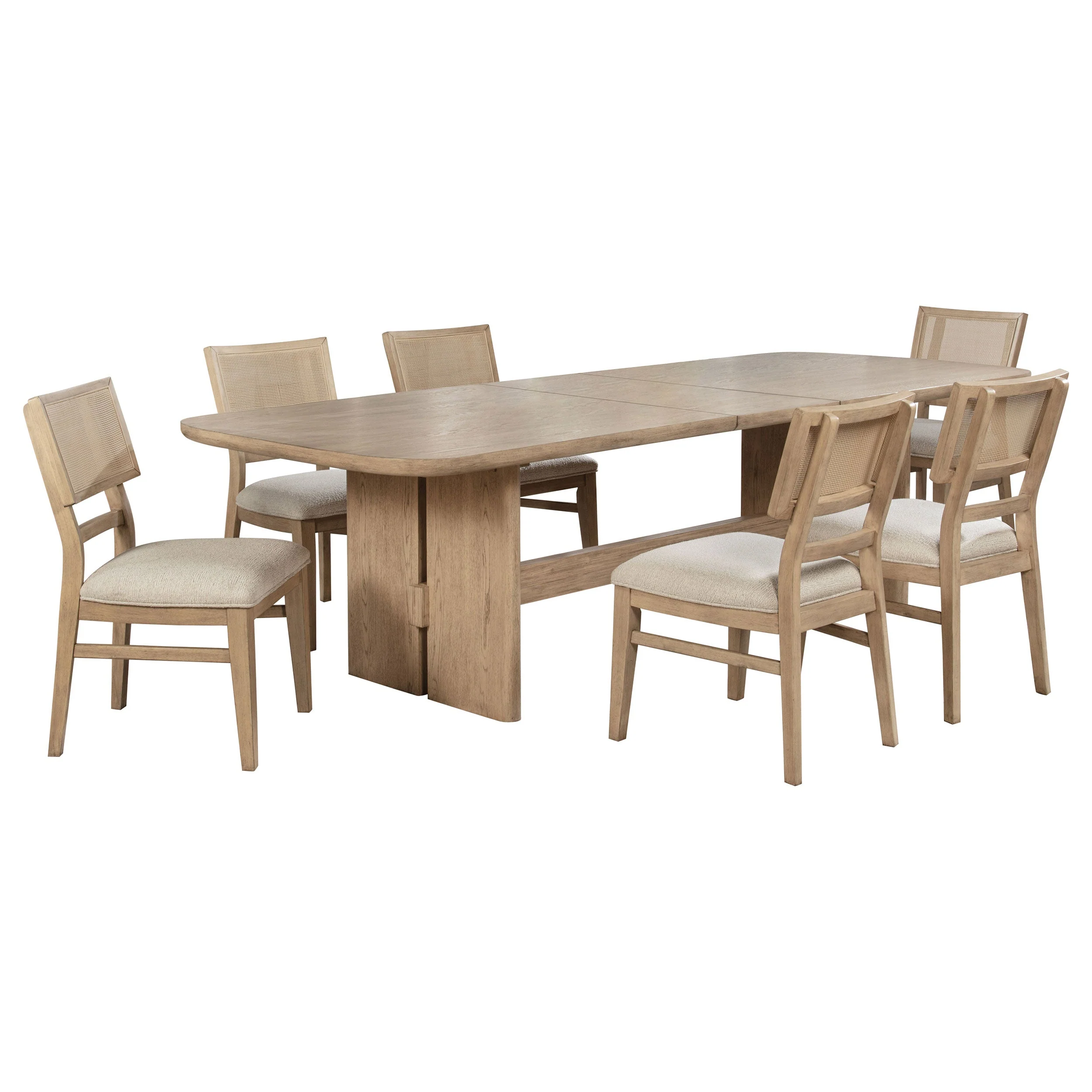 Kailani Rectangular Wood Dining Table Set Beige Oak - Image 7