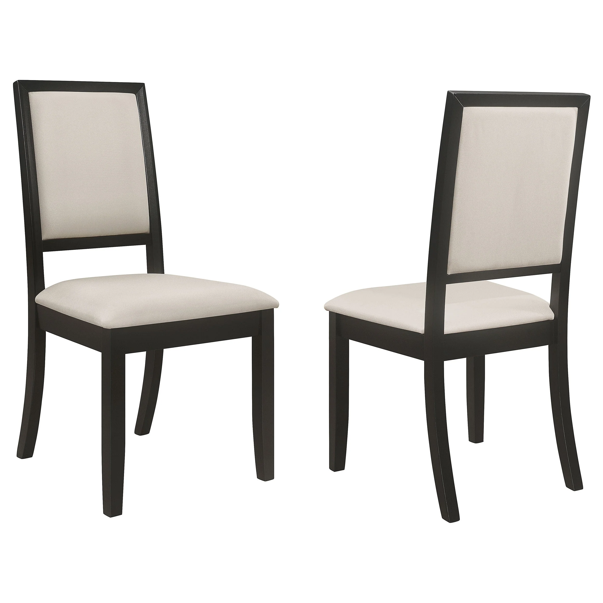 Louise Upholstered Wood Dining Side Chair Black (Set of 2) - Image 2