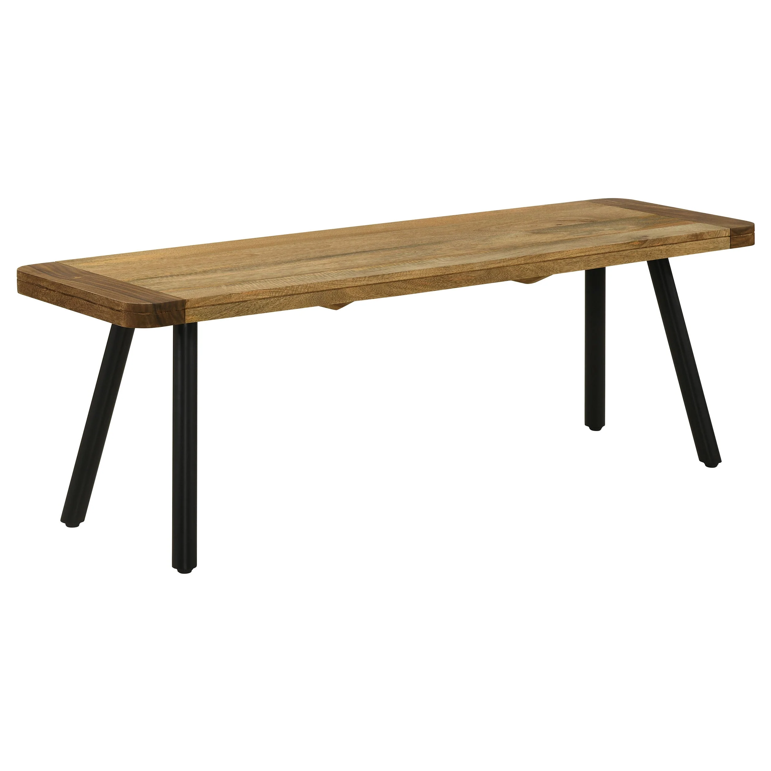 Maverick Wood Dining Bench Natural Mango and Black - Image 2