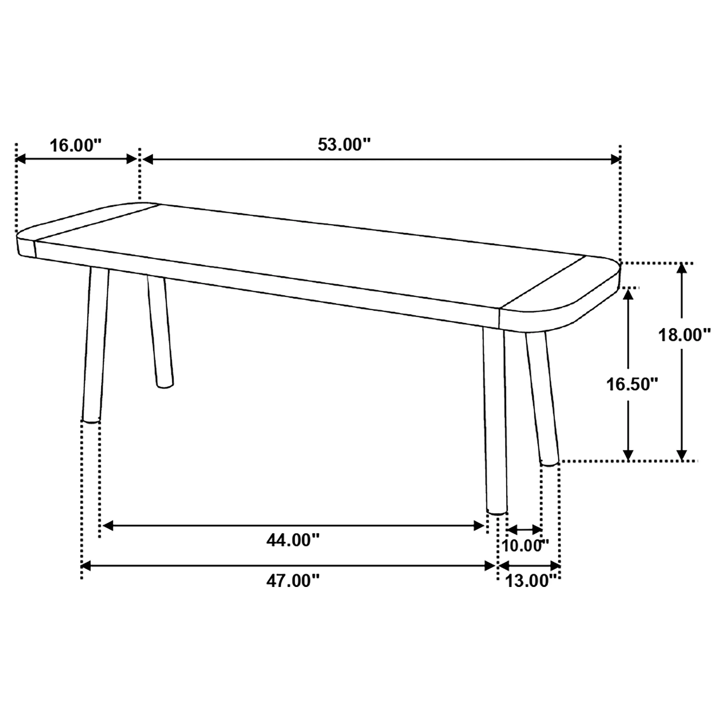 Maverick Wood Dining Bench Natural Mango and Black - Image 8
