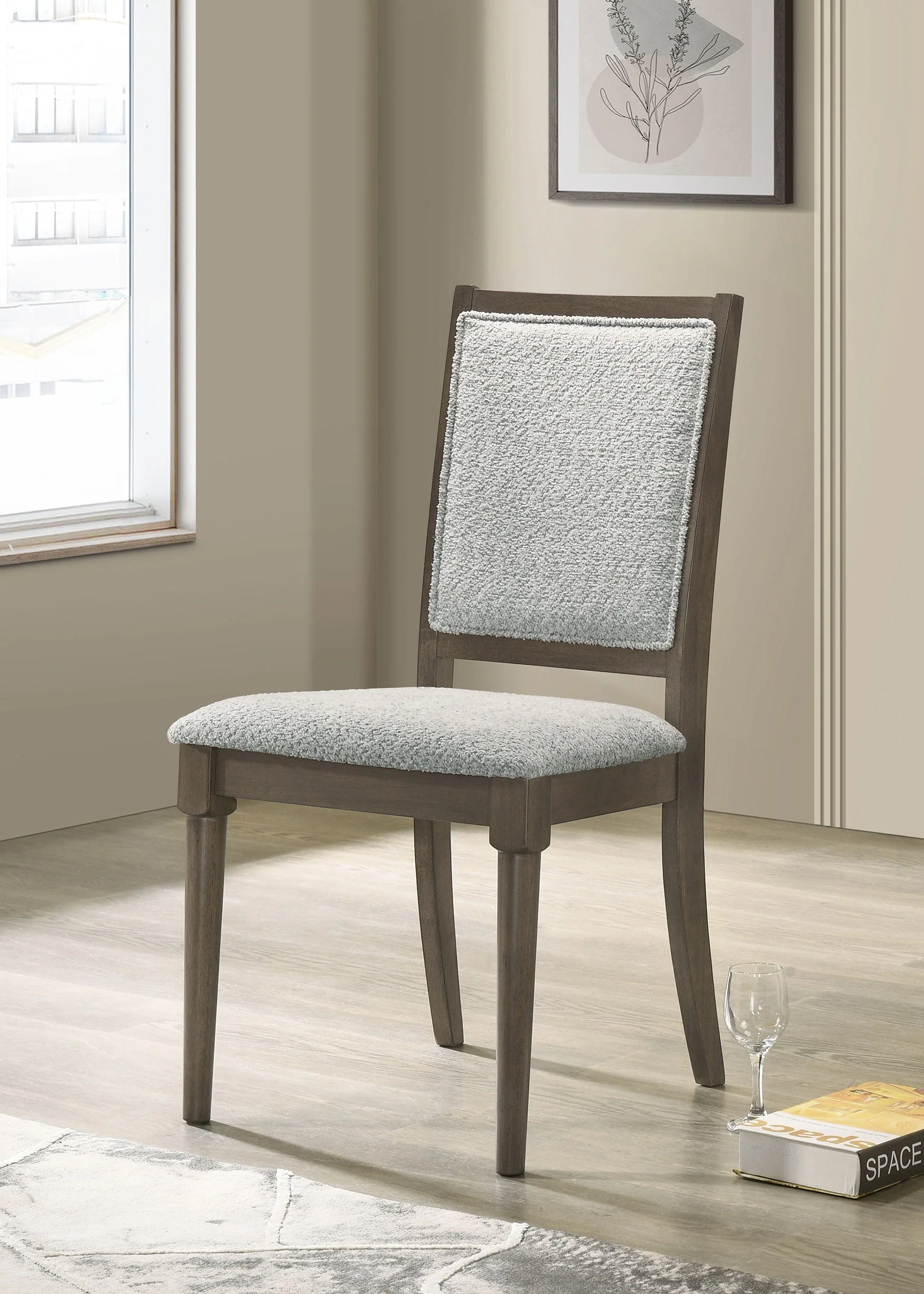 Onslow Upholstered Dining Side Chair Dark Brown (Set of 2) - Image 3