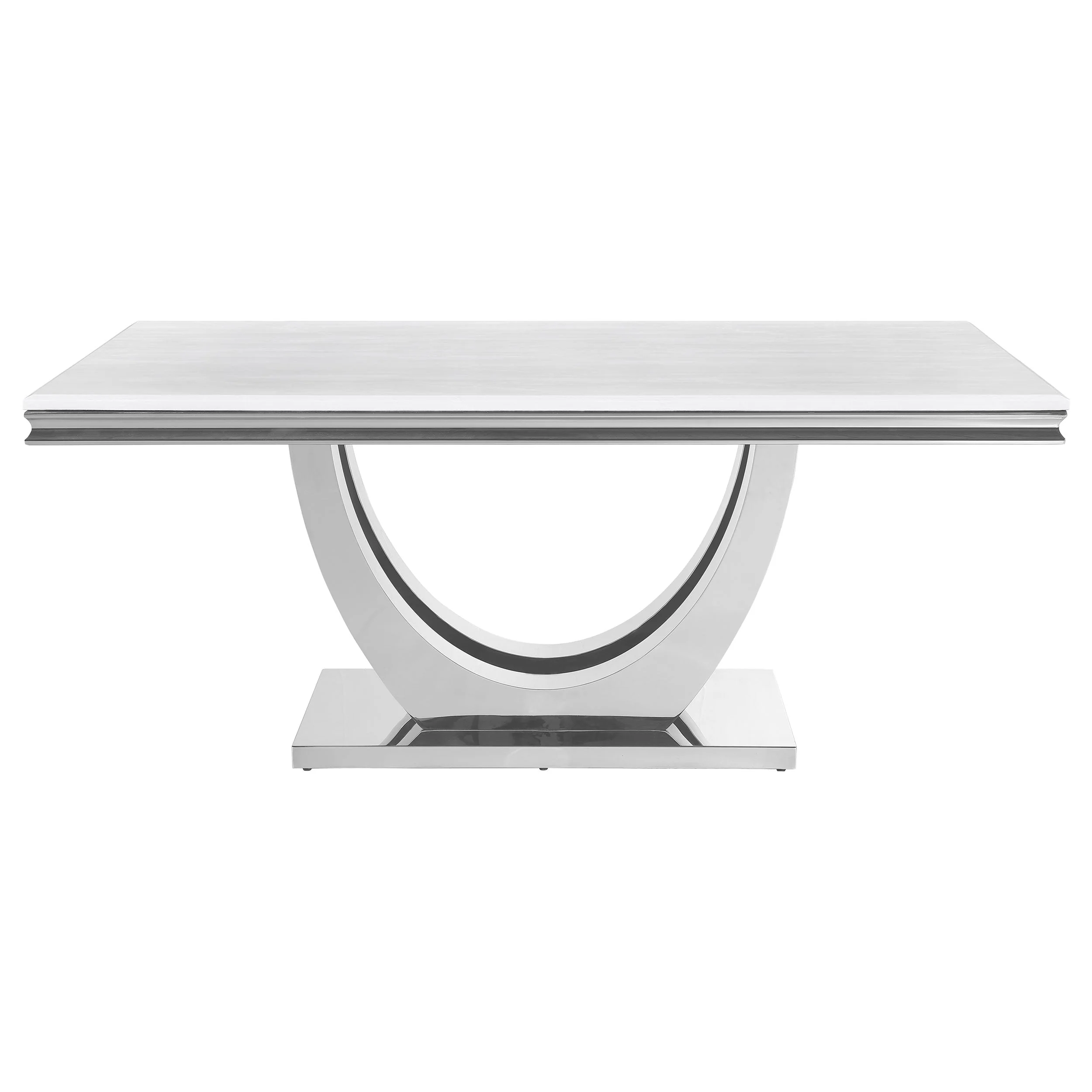 Kerwin Rectangular 71-inch Stone Top Dining Table White - Image 4