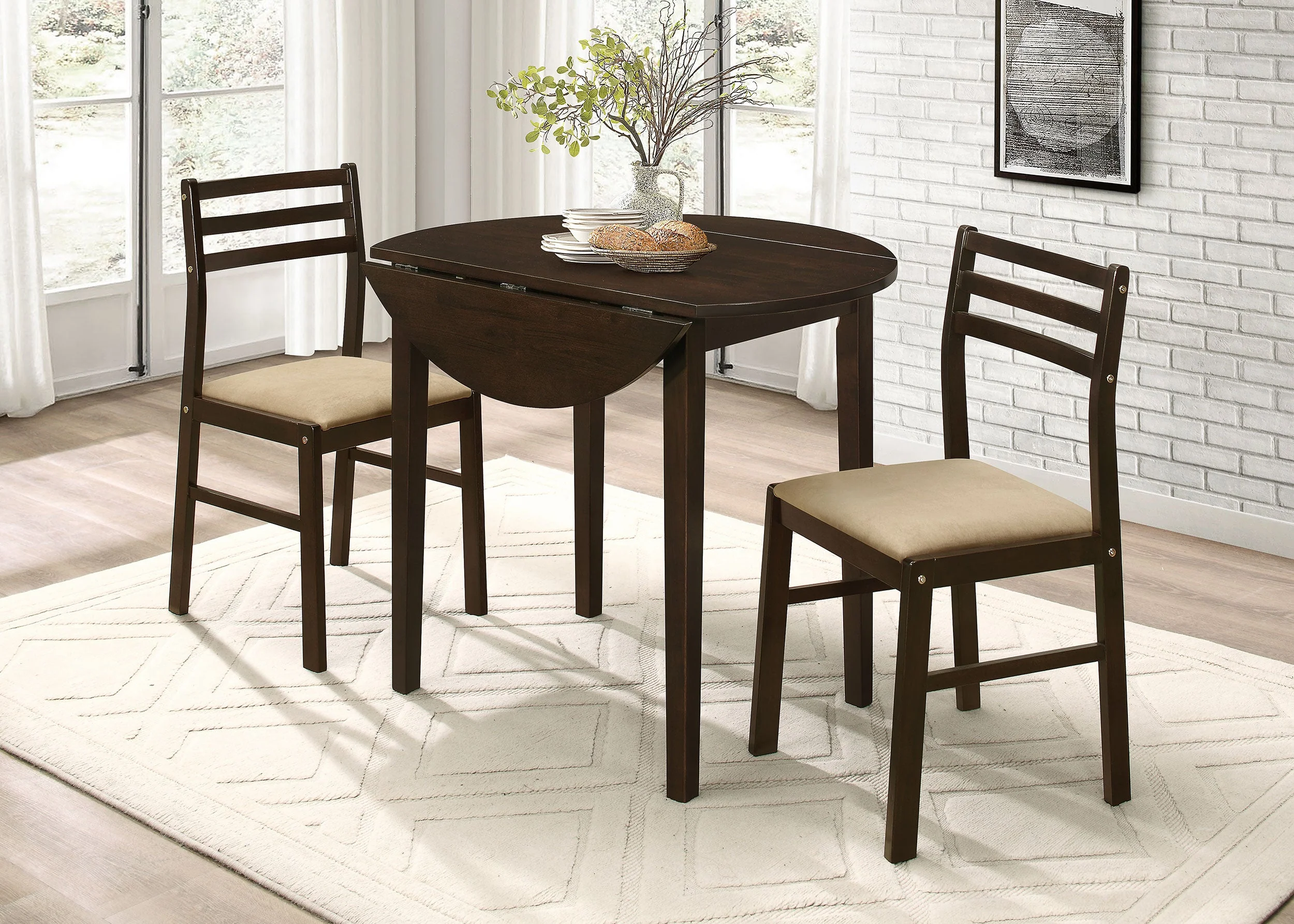 Bucknell Round Drop Leaf Dining Table Set - Image 11