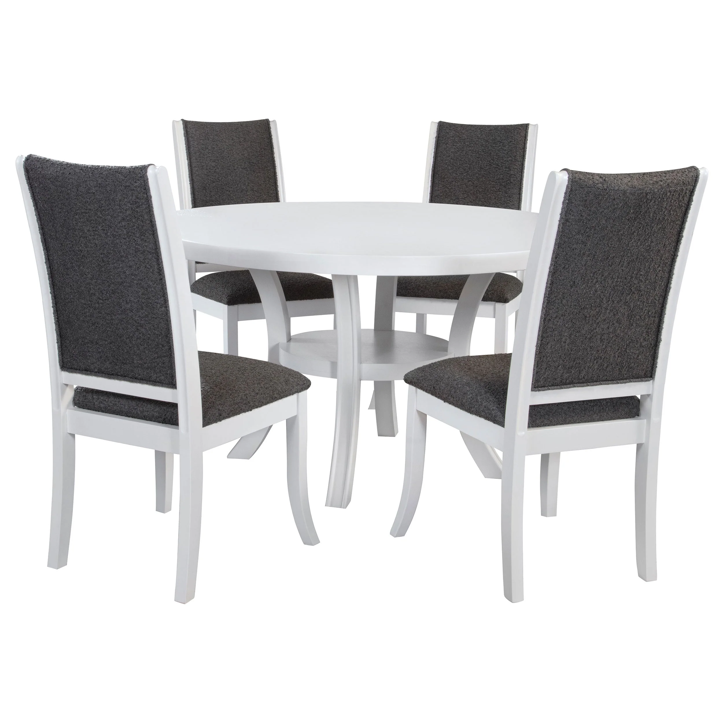 Judd 54-inch Round Wood Dining Table Set Pearl - Image 5