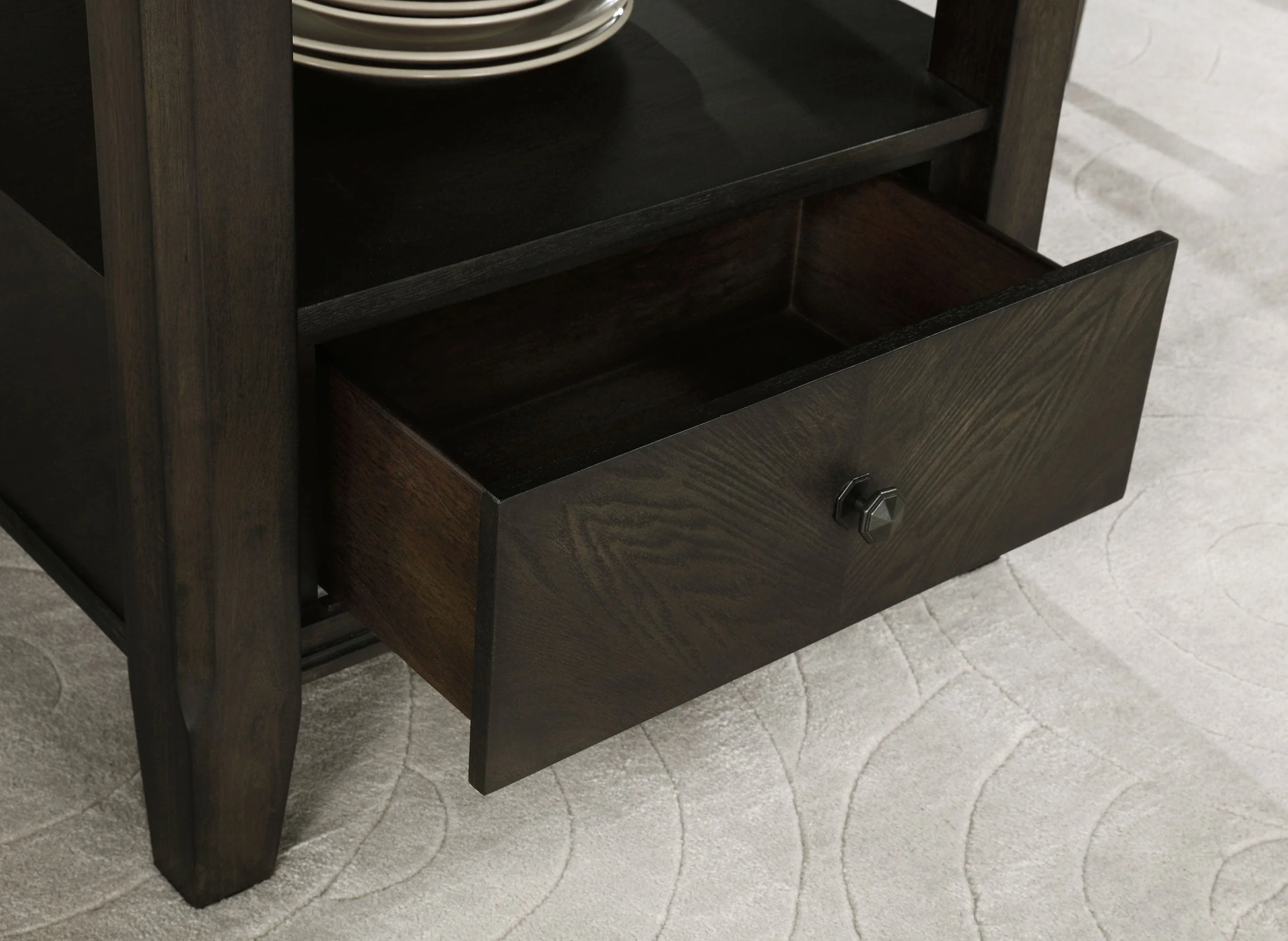 Twyla 60-inch Round Dining Table with Drawer Dark Cocoa - Image 7