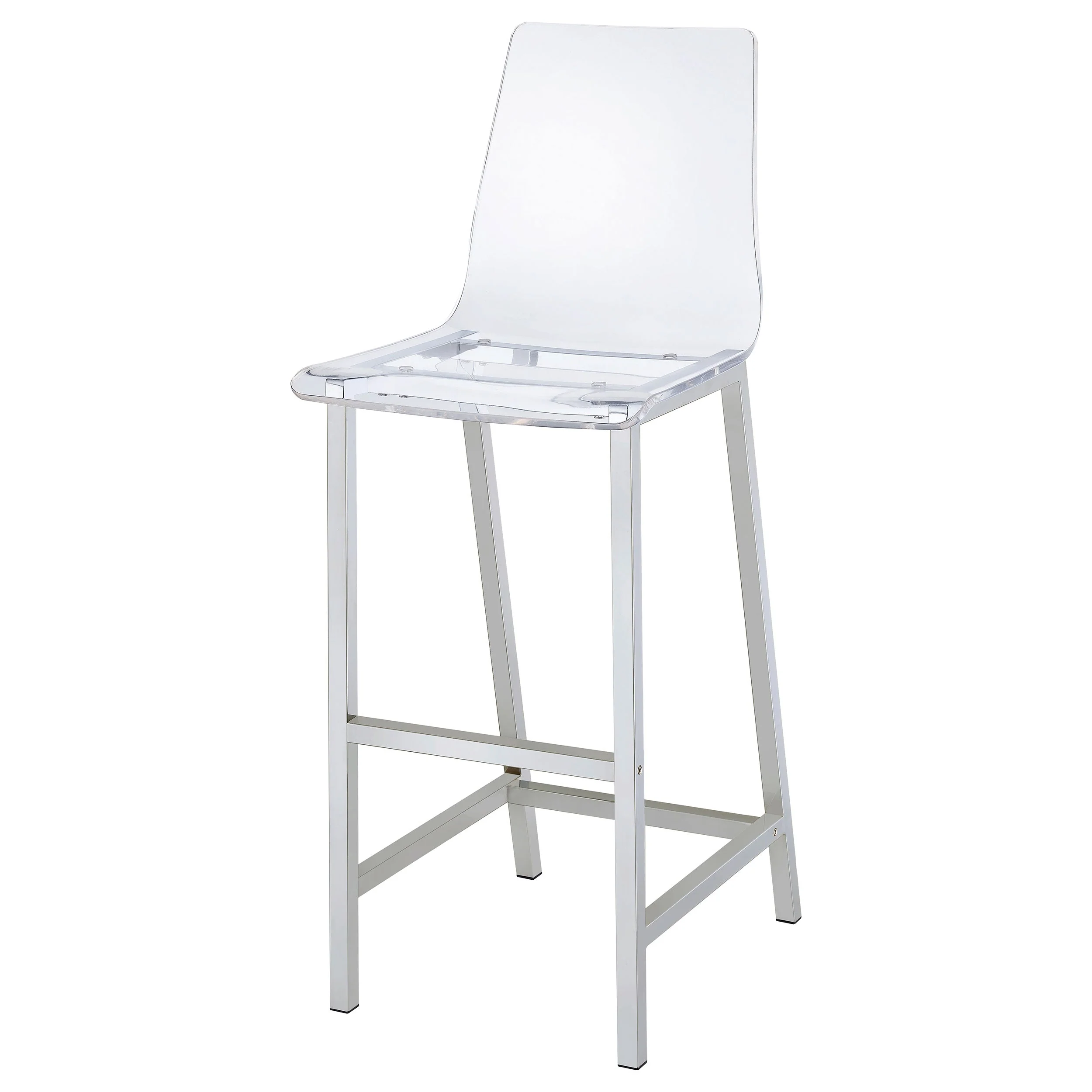 Juelia Clear Acrylic Bar Chair Chrome (Set of 2) - Image 6