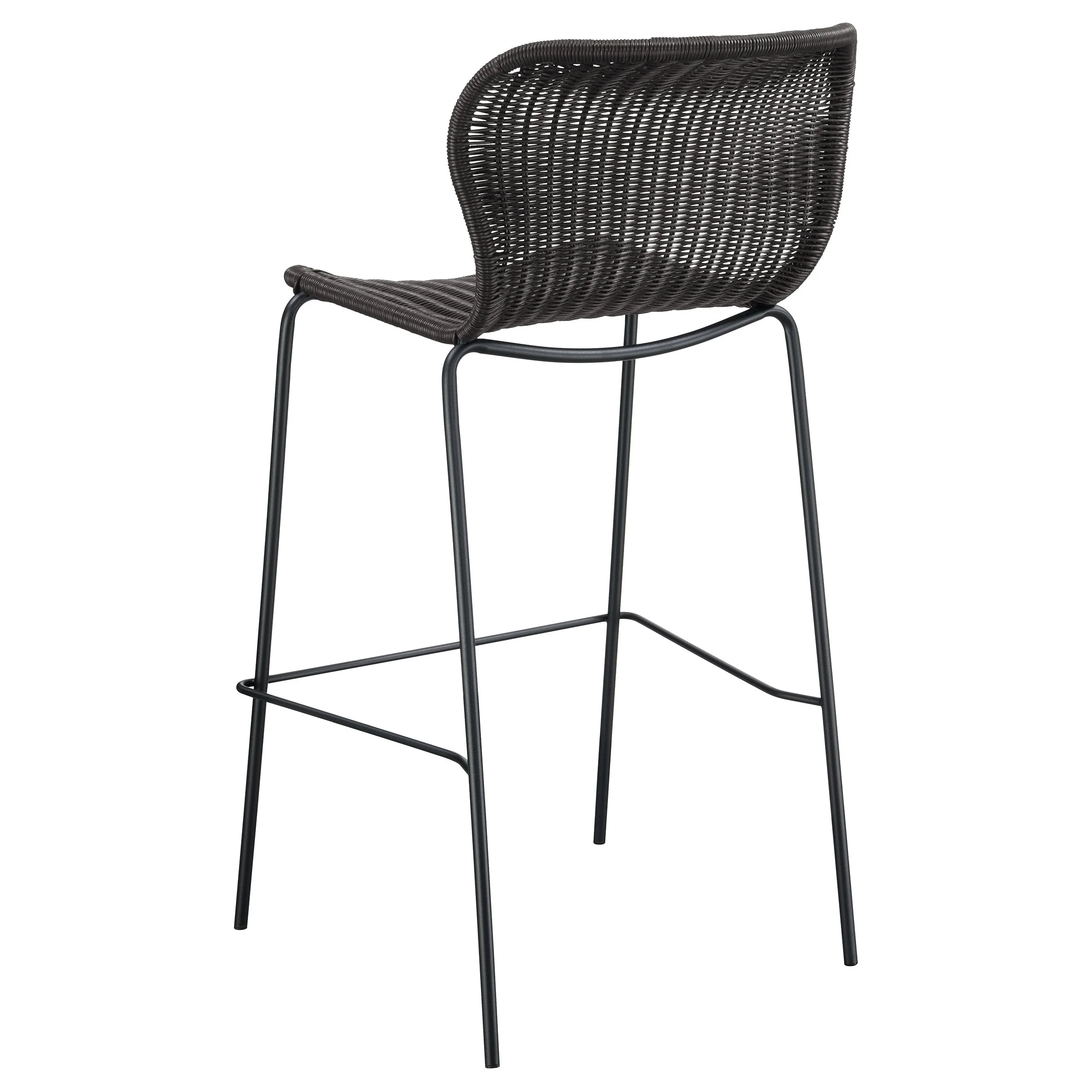 Mckinley Faux Rattan Metal Bar Chair Brown (Set of 2) - Image 8
