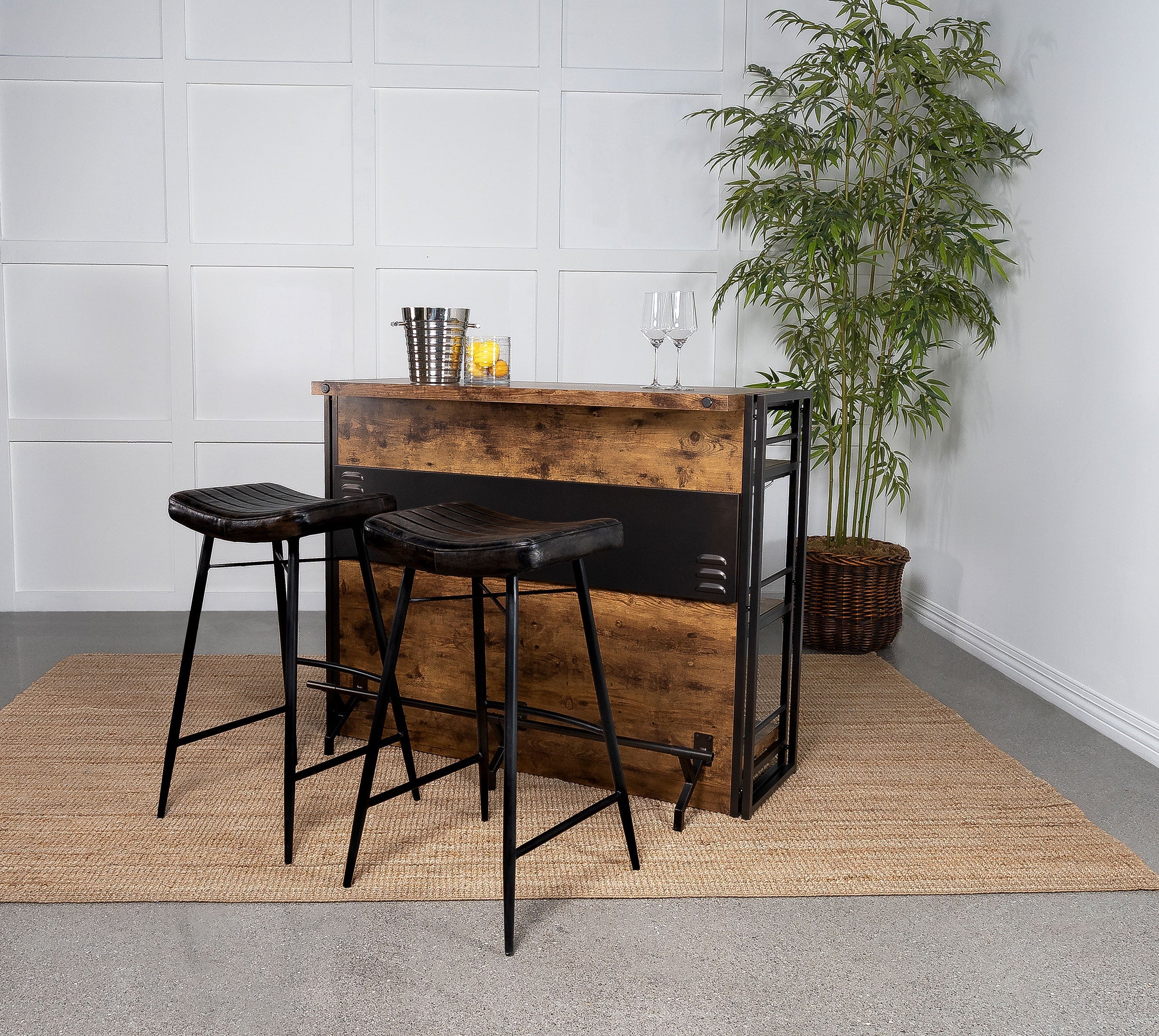Bayu Leather Upholstered Bar Stool (Set of 2) - Image 9