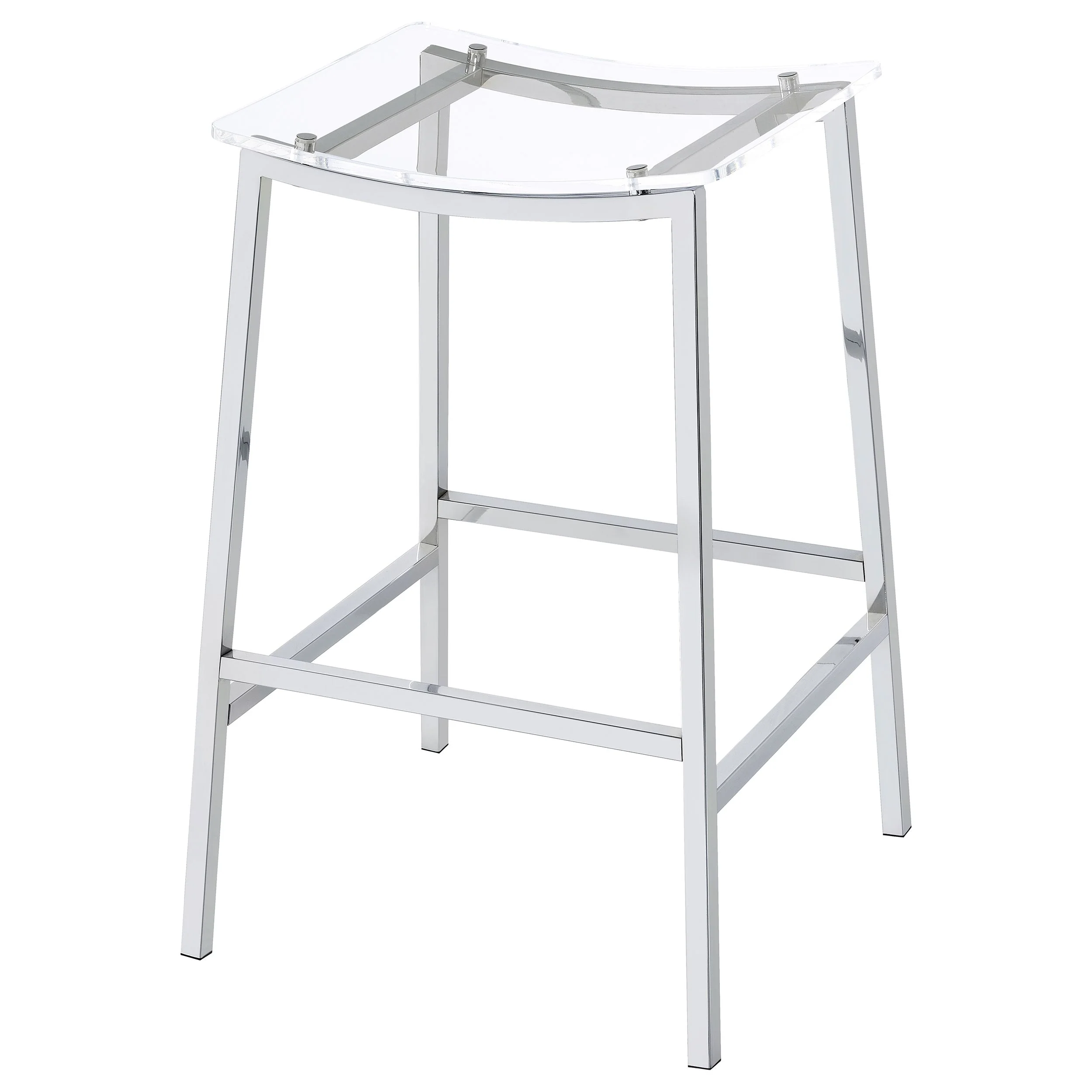 Jovani Acrylic Backless Bar Stool Chrome (Set of 2) - Image 6