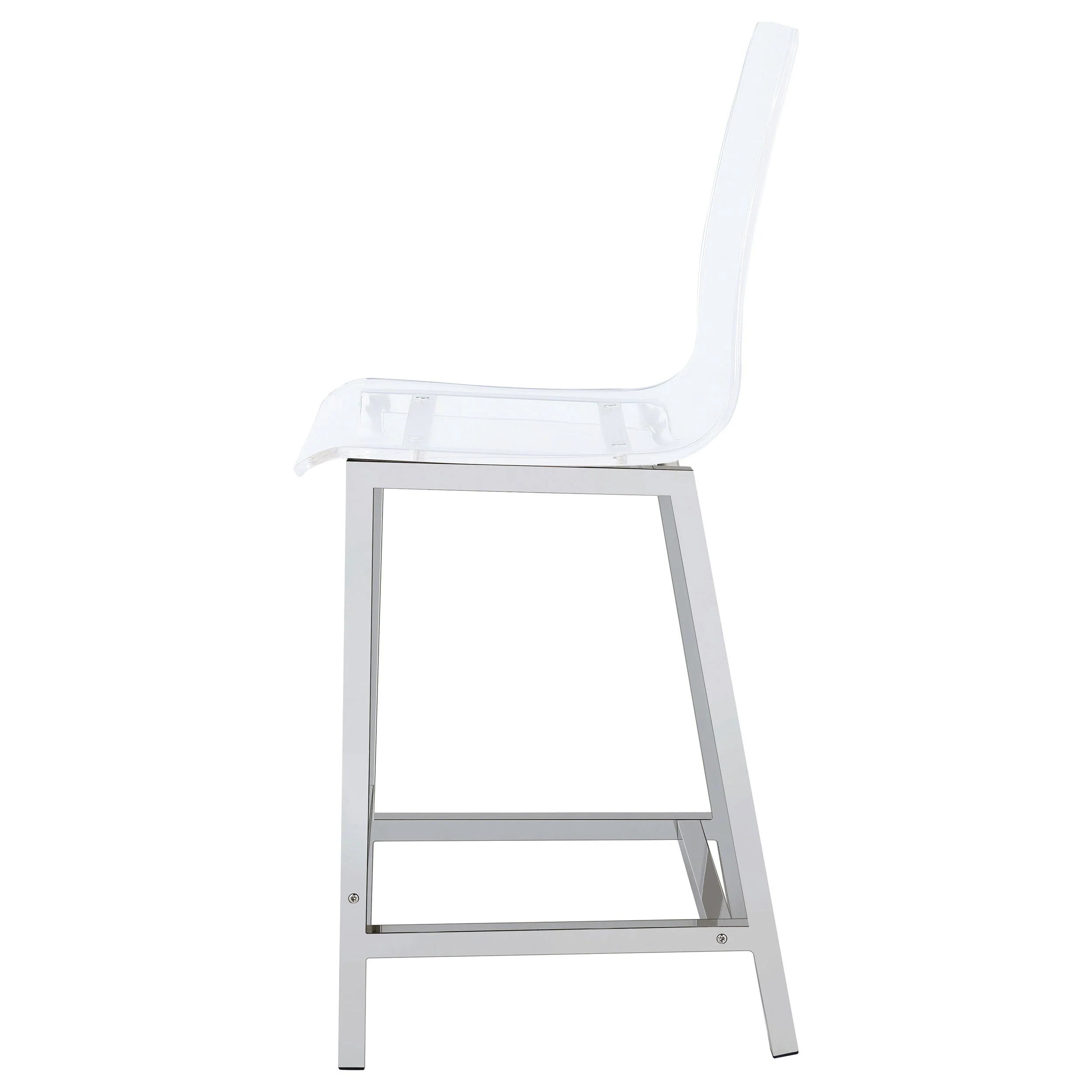 Juelia Clear Acrylic Counter Chair Chrome (Set of 2) - Image 7