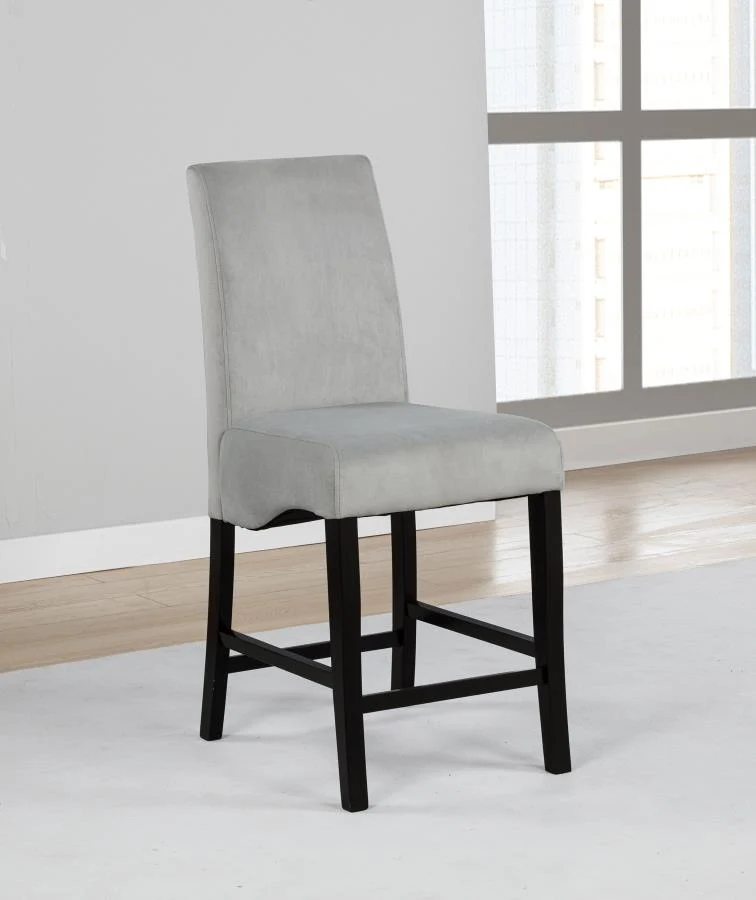 Stanton Velvet Upholstered Counter Chair Grey (Set of 2)