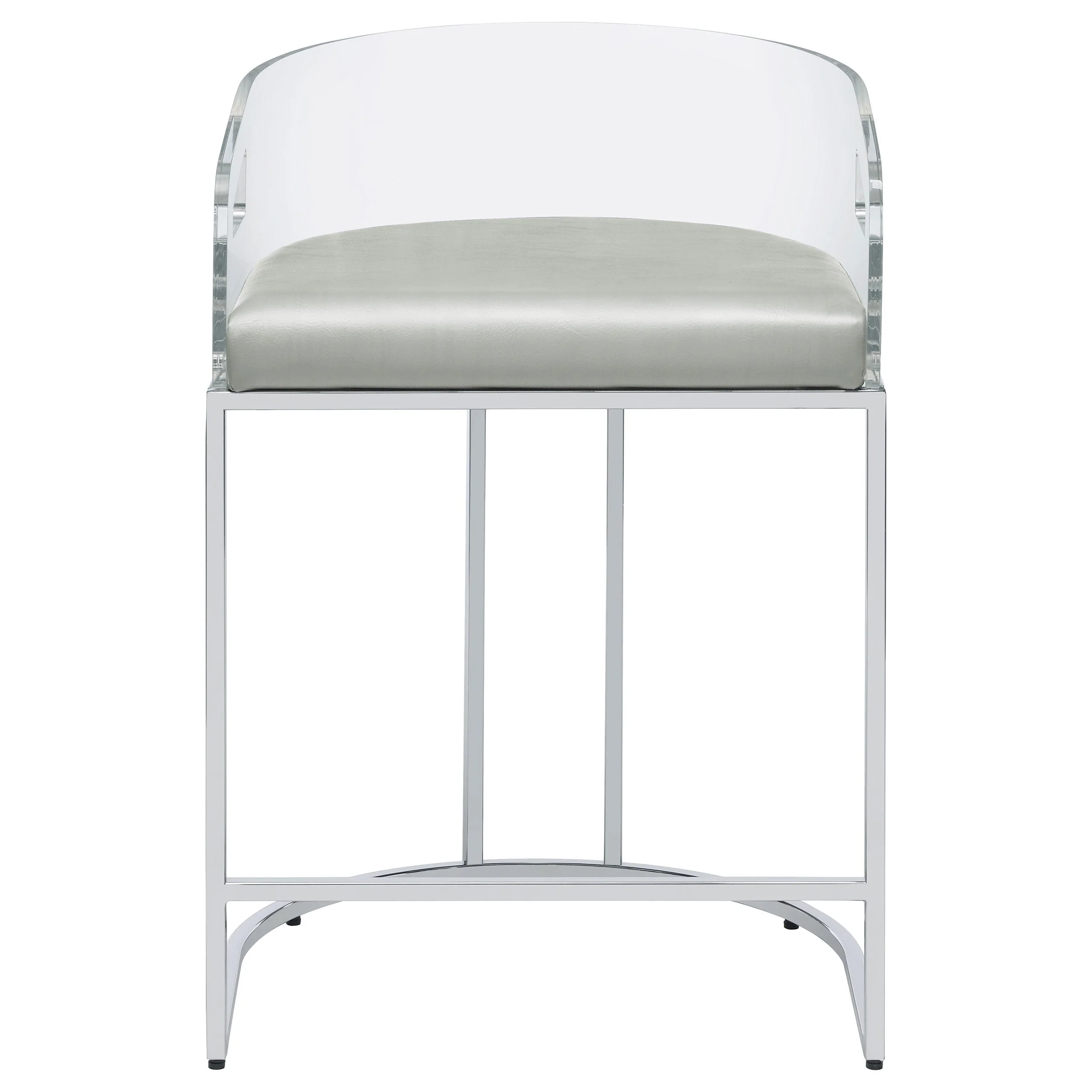 Thermosolis Clear Acrylic Counter Chair Chrome (Set of 2) - Image 5