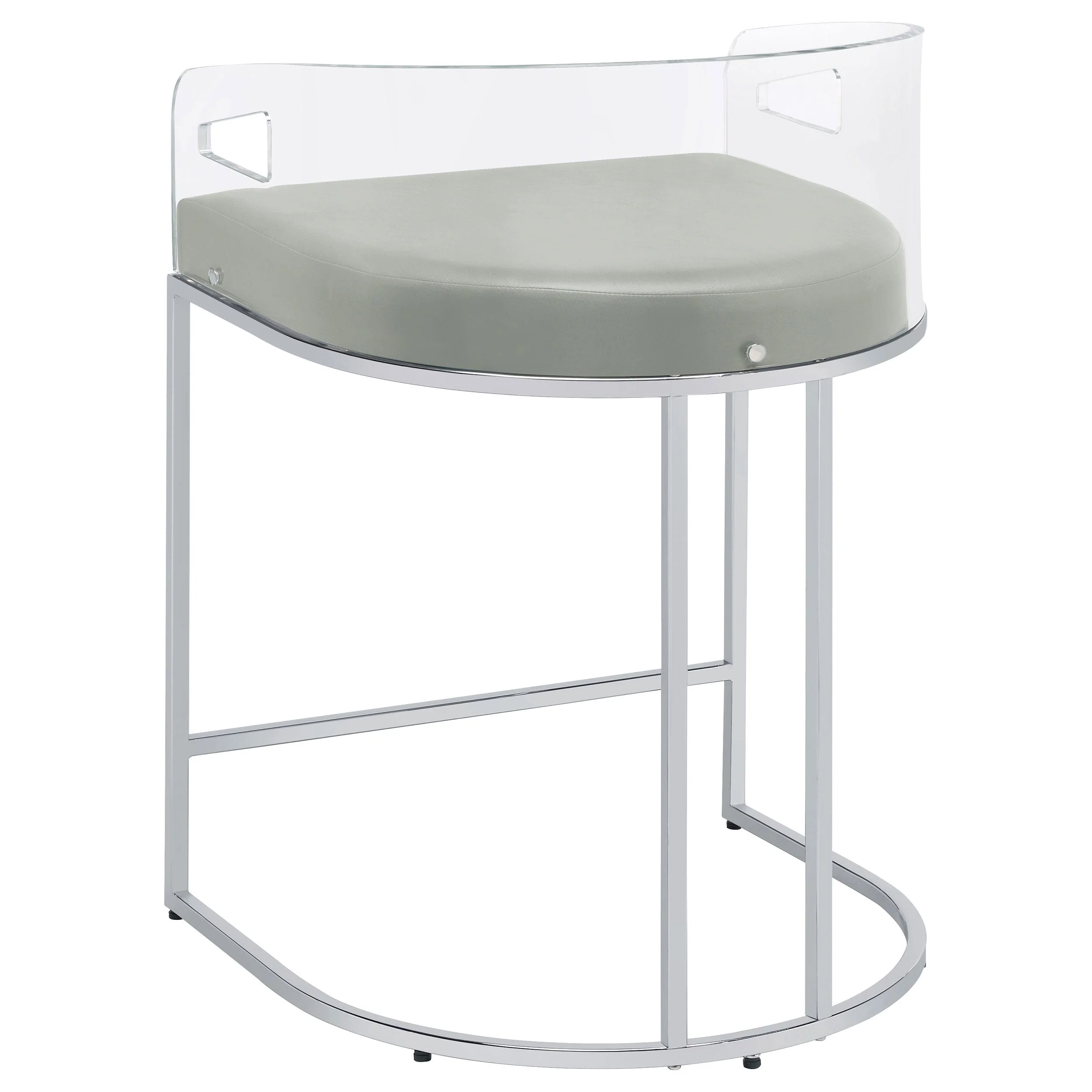 Thermosolis Clear Acrylic Counter Chair Chrome (Set of 2) - Image 8