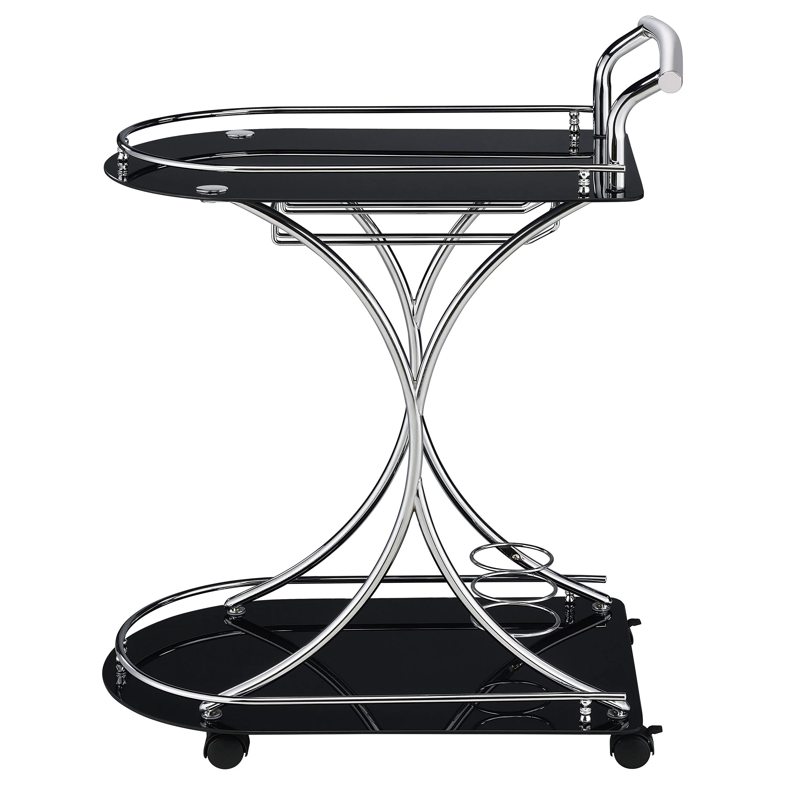 Elfman 2-tier Glass Shelf Metal Bar Cart - Image 11