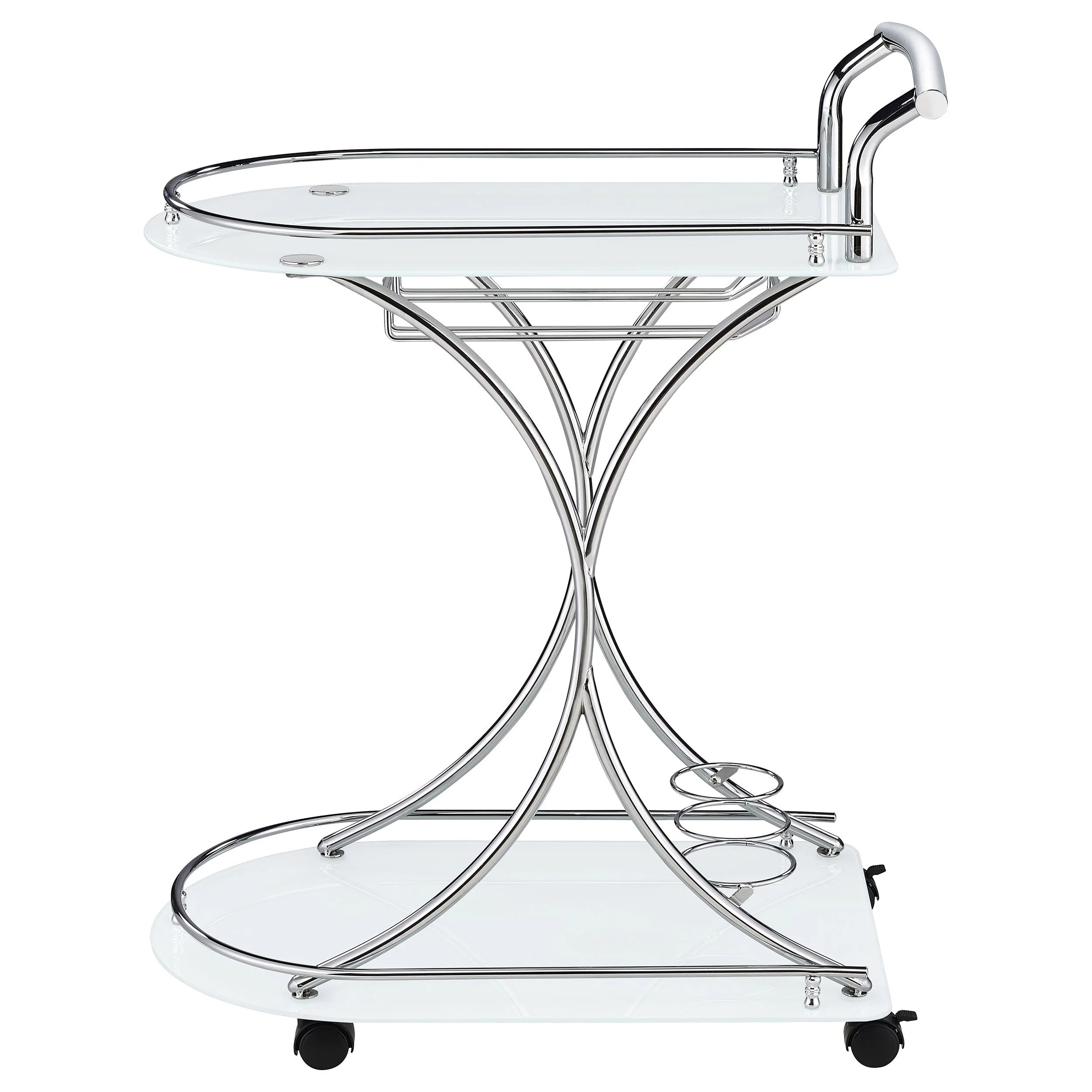 Elfman 2-tier Glass Shelf Metal Bar Cart - Image 12