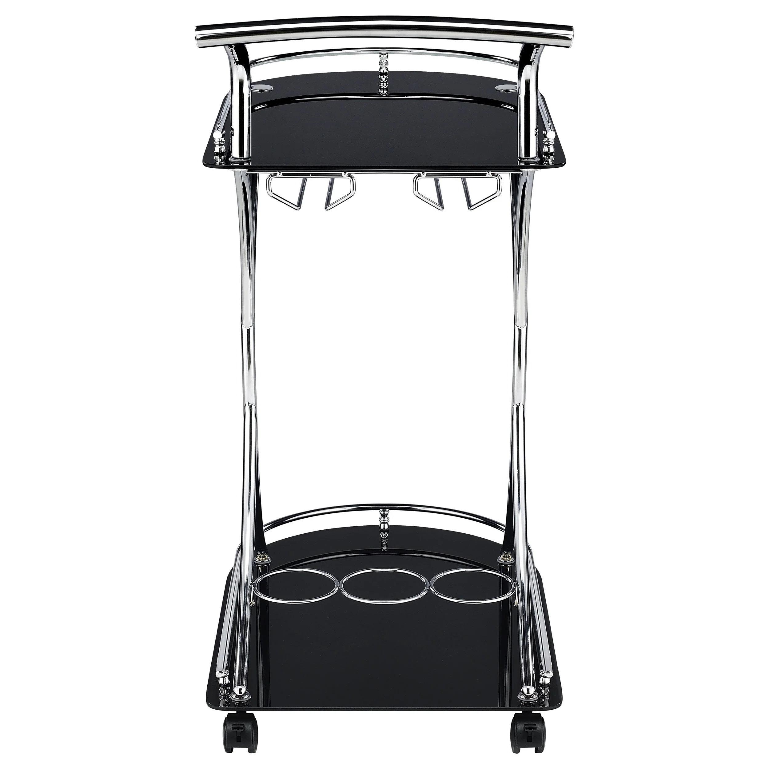 Elfman 2-tier Glass Shelf Metal Bar Cart - Image 15