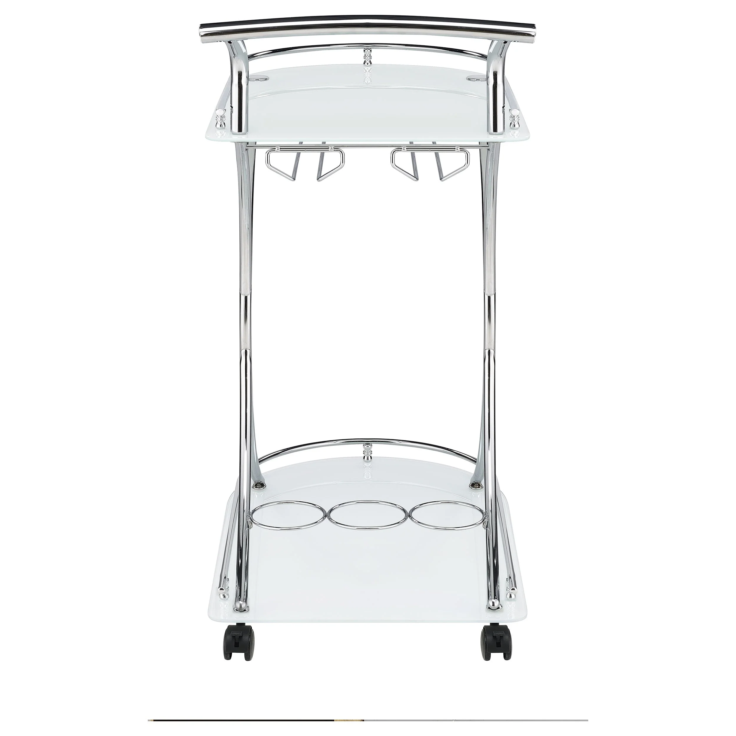 Elfman 2-tier Glass Shelf Metal Bar Cart - Image 16