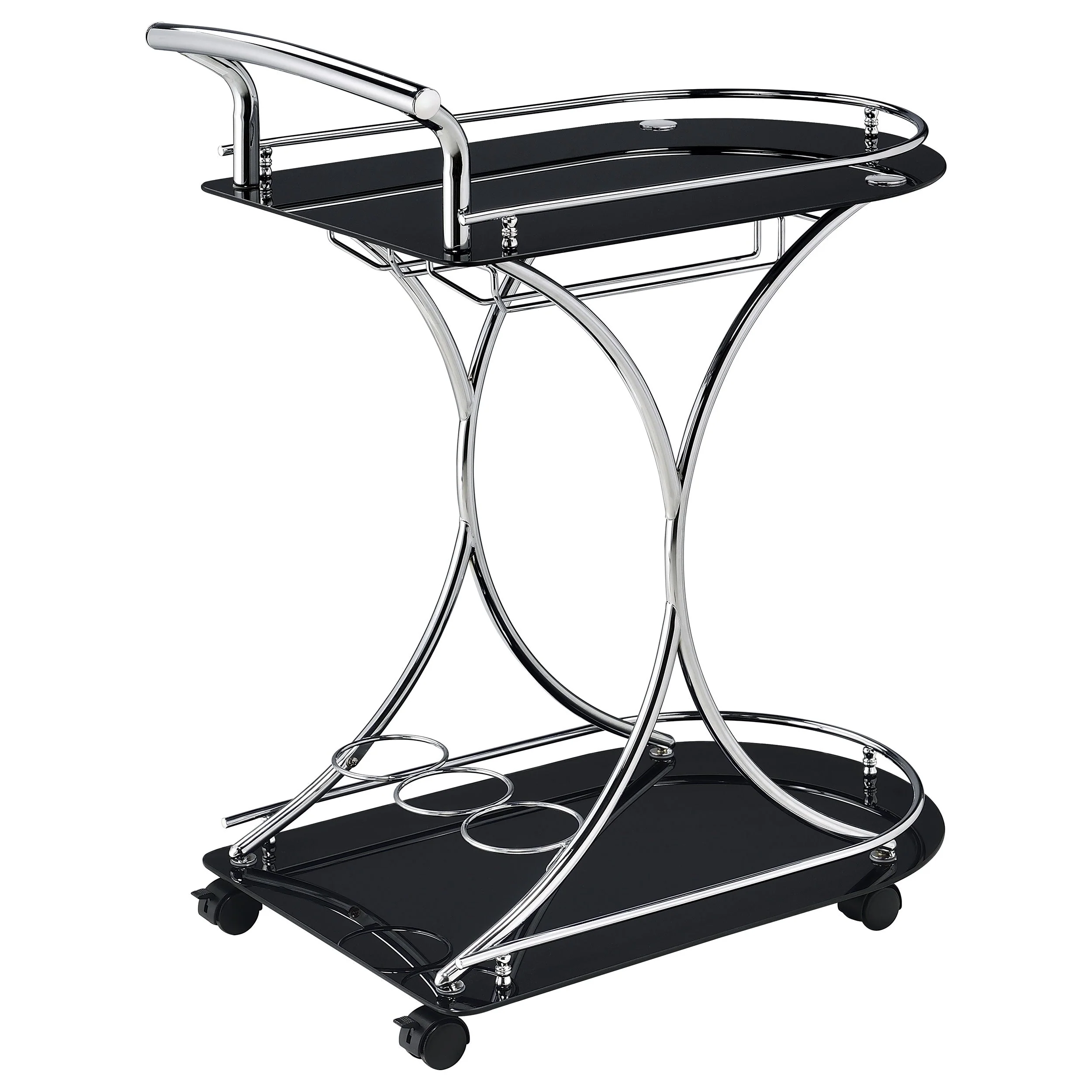 Elfman 2-tier Glass Shelf Metal Bar Cart - Image 17