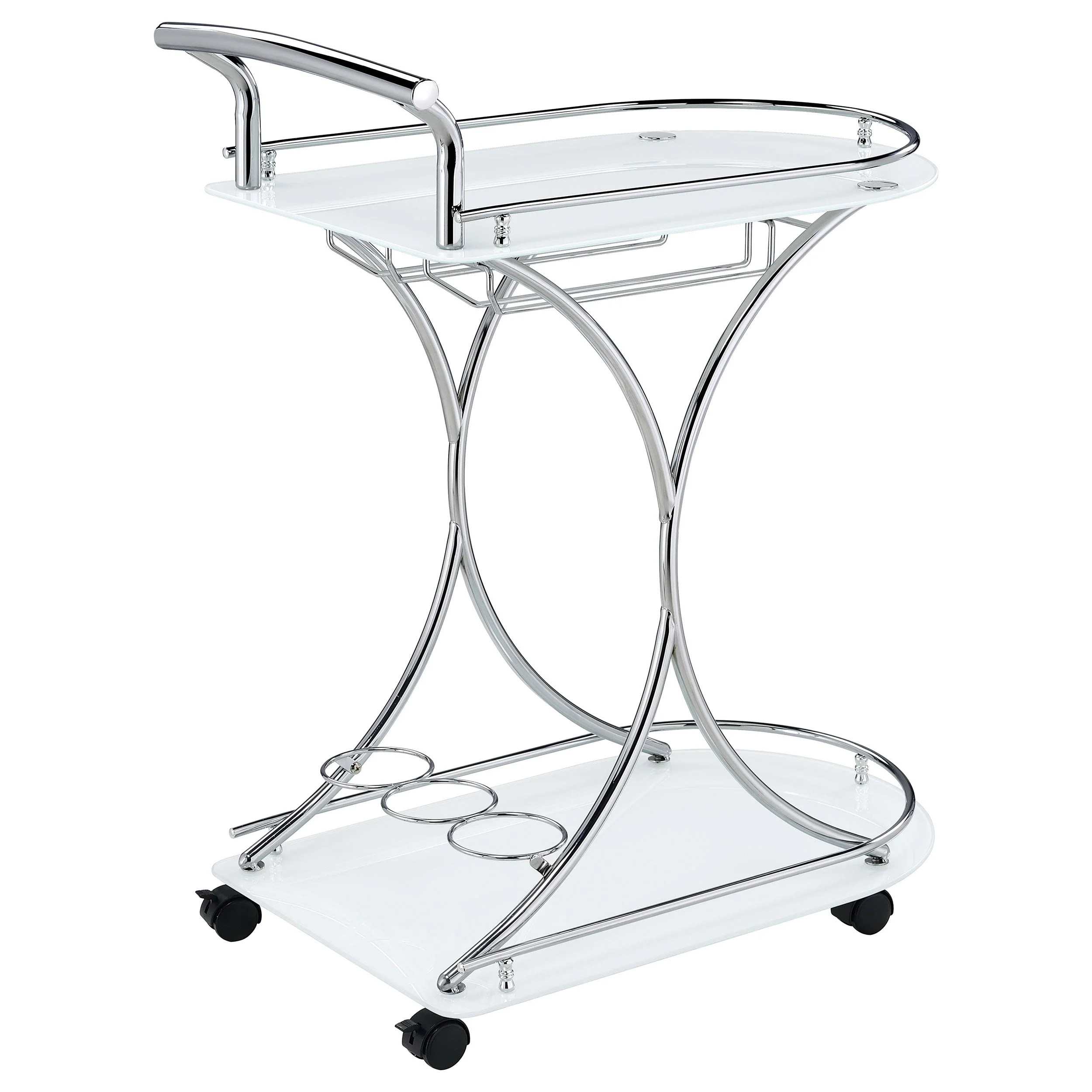 Elfman 2-tier Glass Shelf Metal Bar Cart - Image 18
