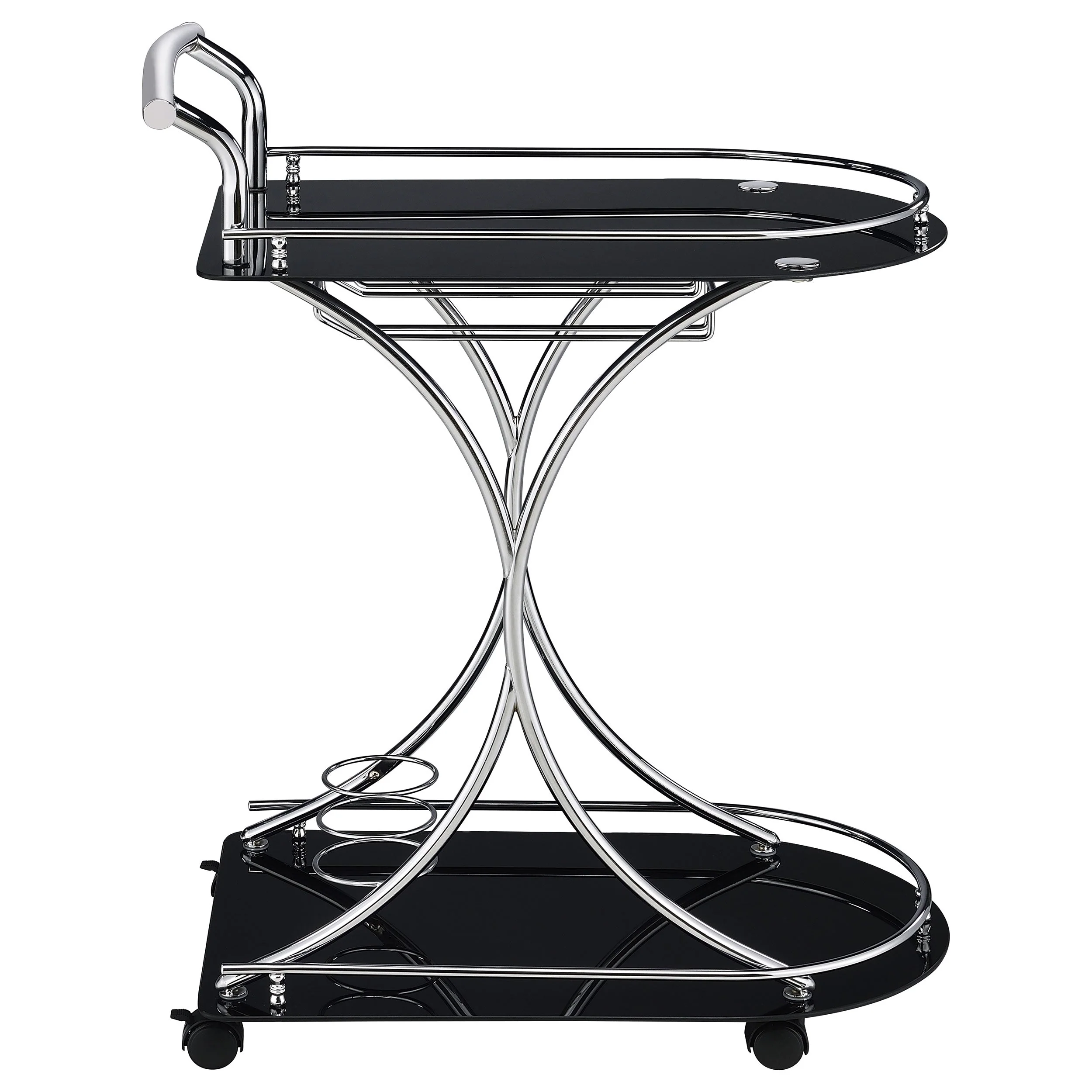 Elfman 2-tier Glass Shelf Metal Bar Cart - Image 19